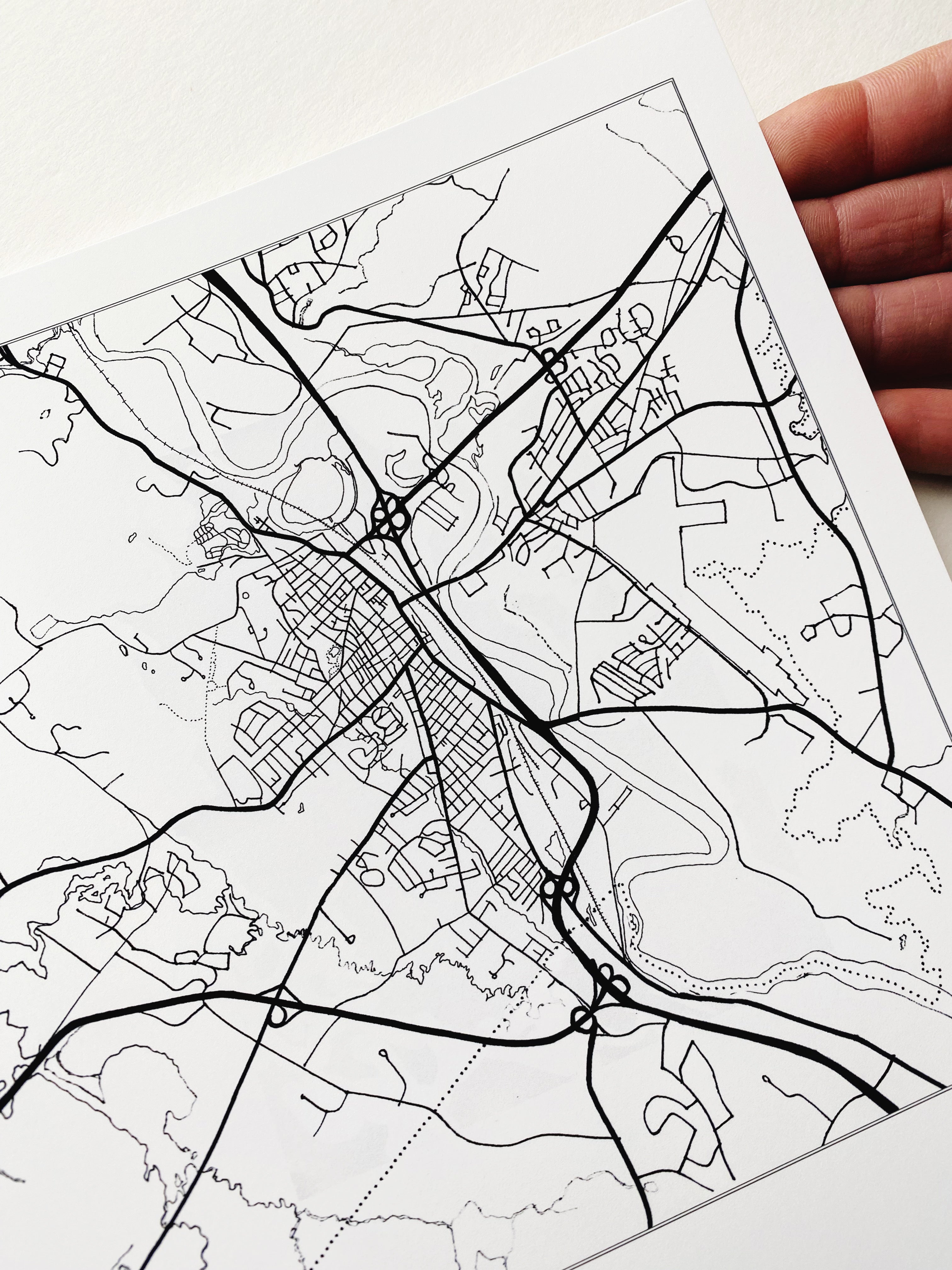 CONCORD New Hampshire City Lines Map: PRINT
