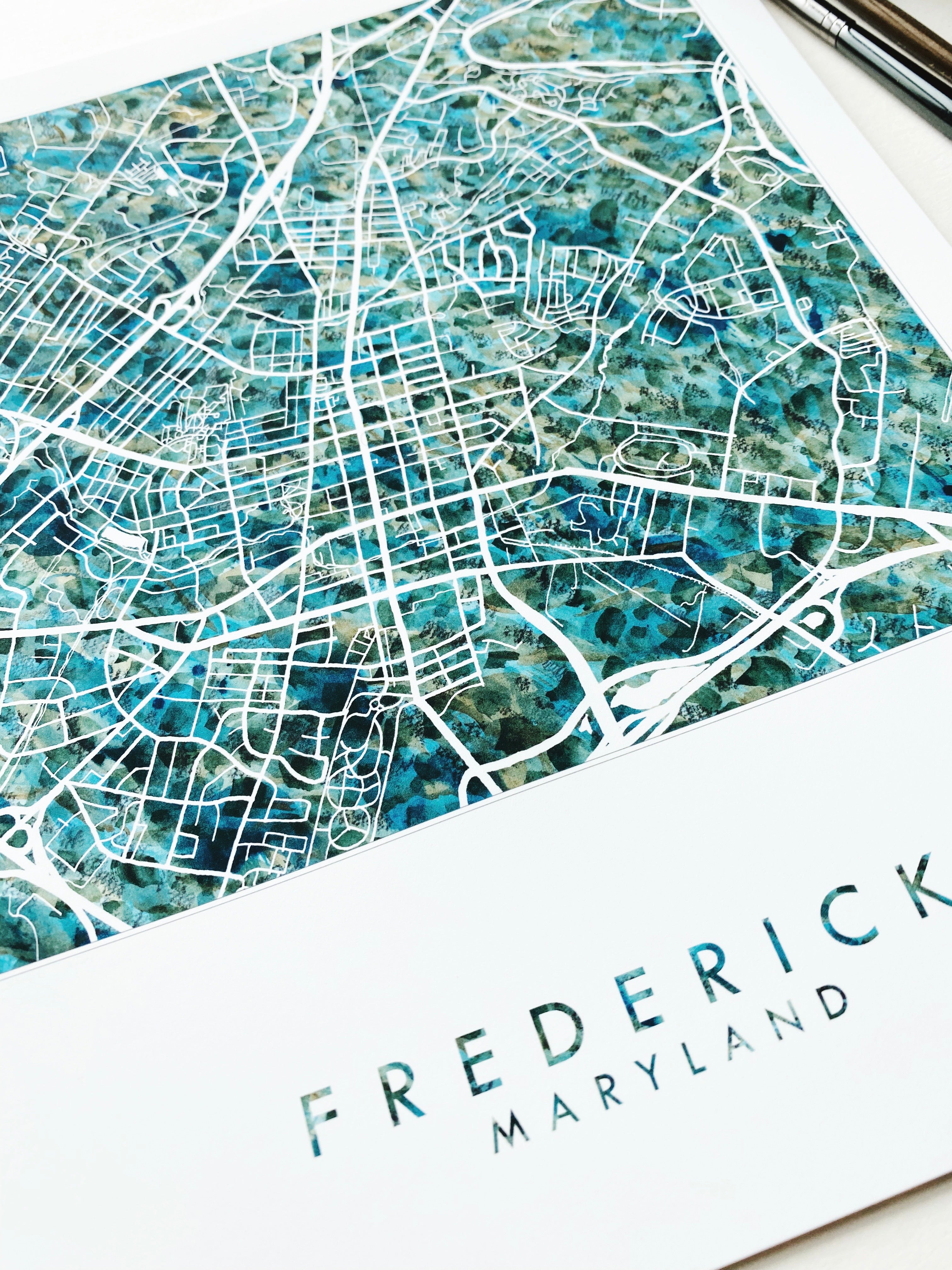 FREDERICK Maryland Urban Fabrics City Map: PRINT
