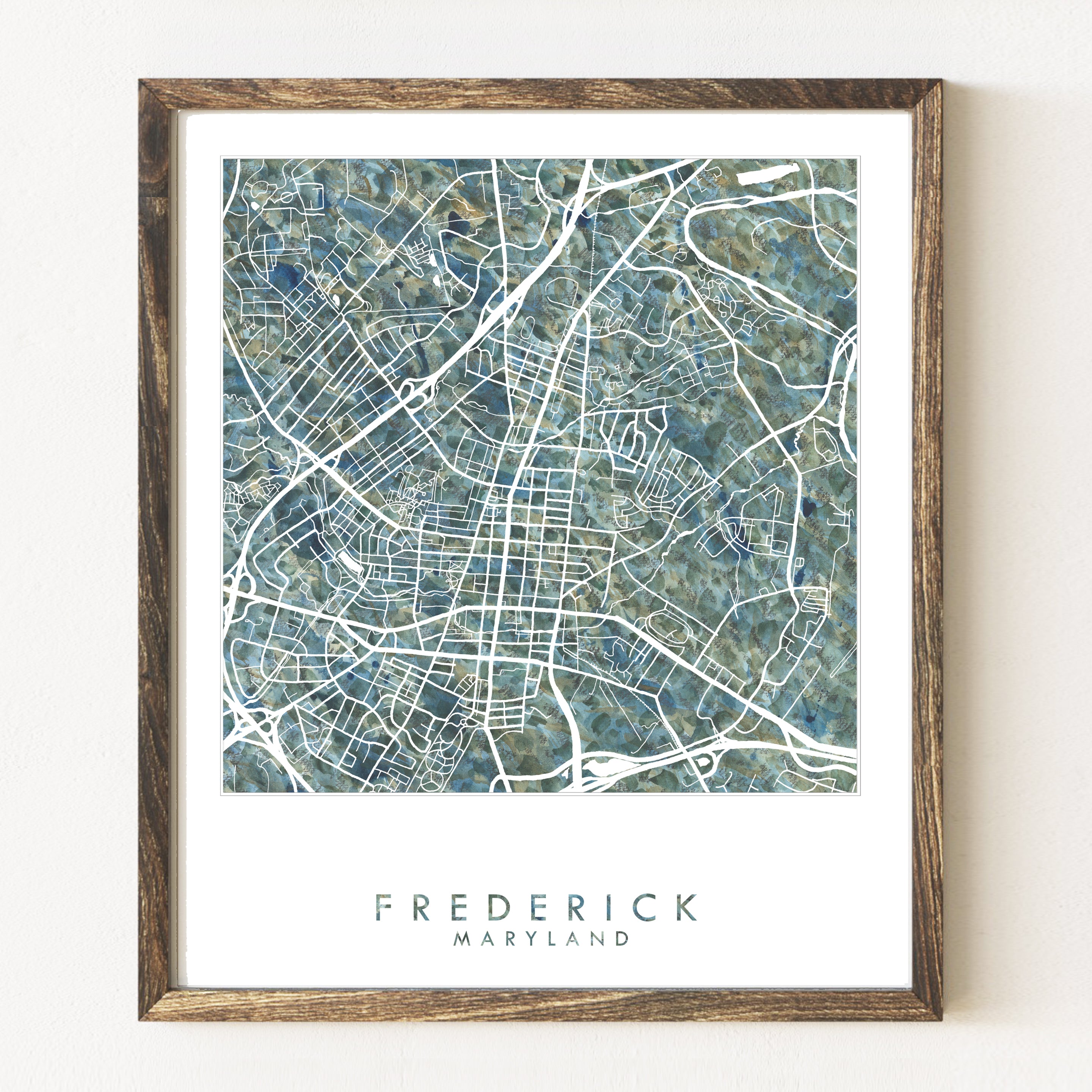 FREDERICK Maryland Urban Fabrics City Map: PRINT