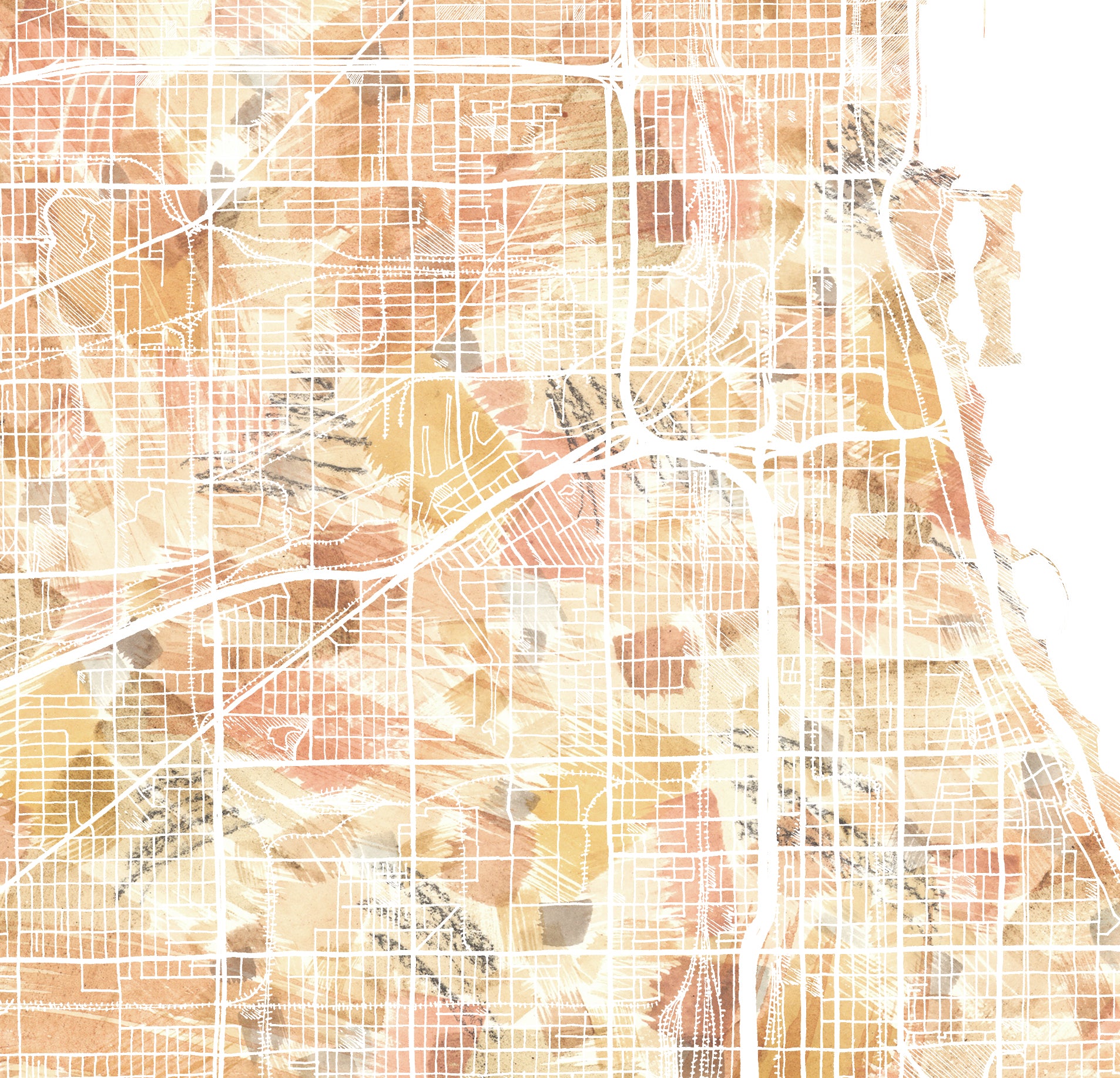 Greater CHICAGO Urban Fabrics City Map: PRINT