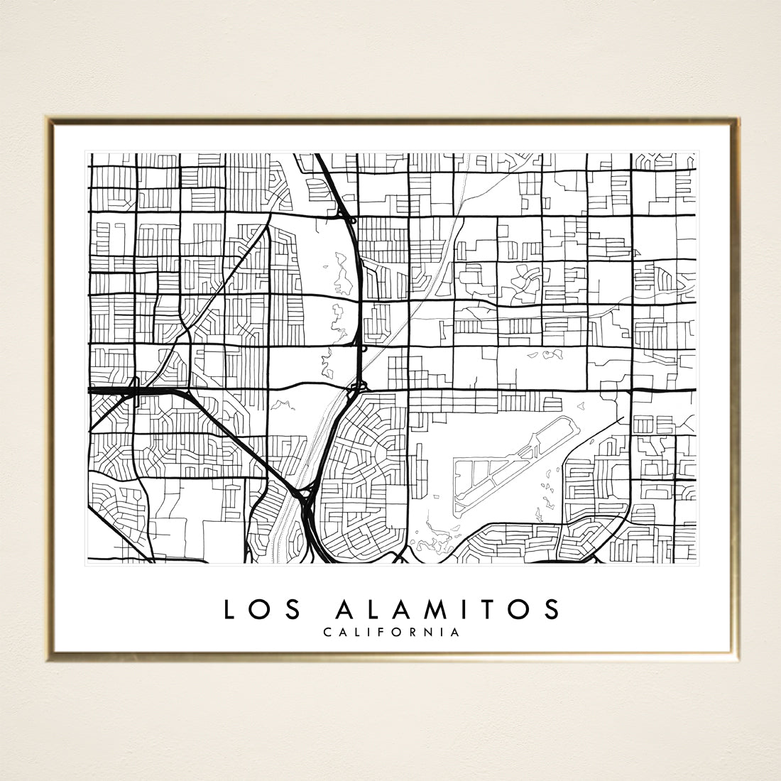 LOS ALAMITOS CA City Lines Map: PRINT