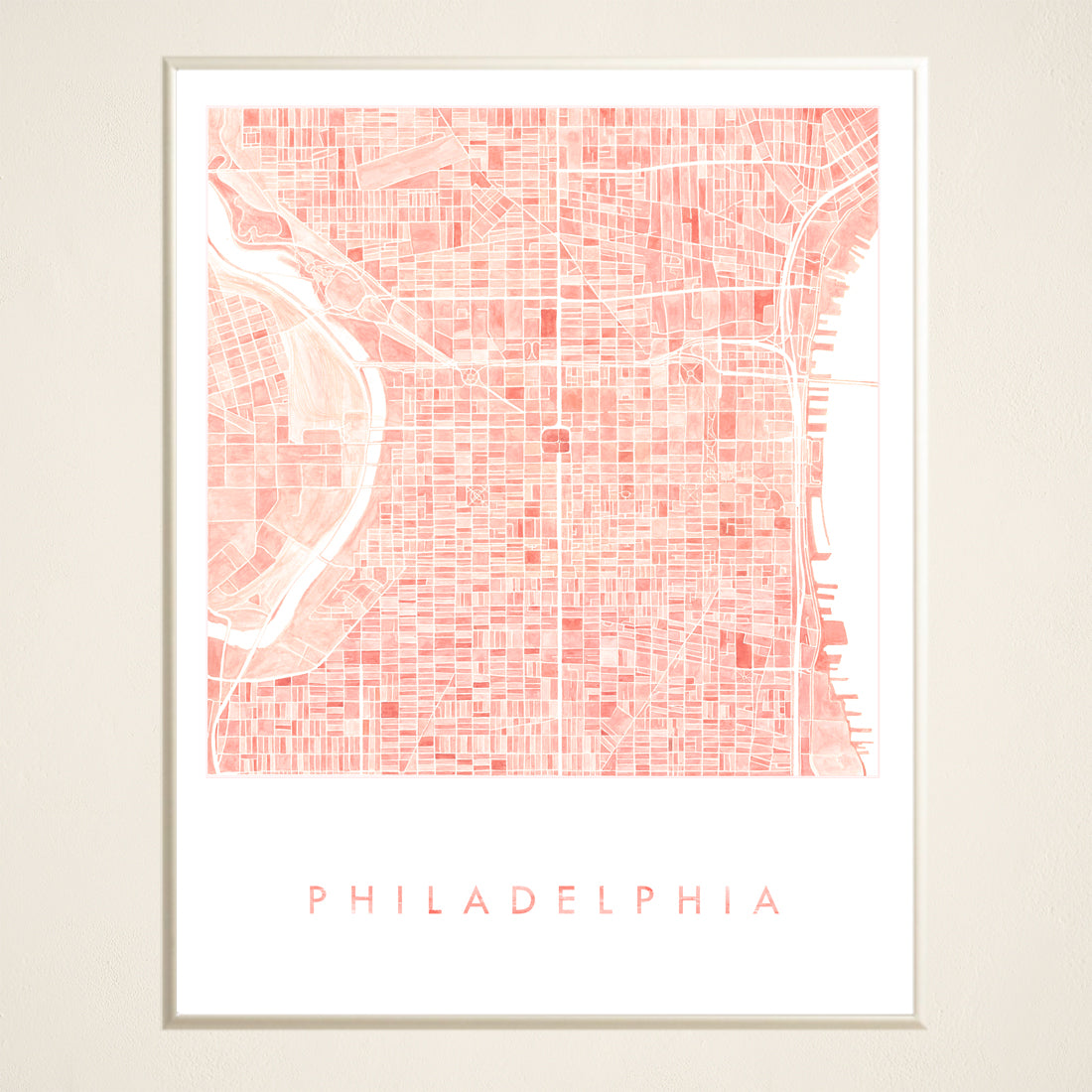 PHILADELPHIA Watercolor City Blocks Map: PRINT