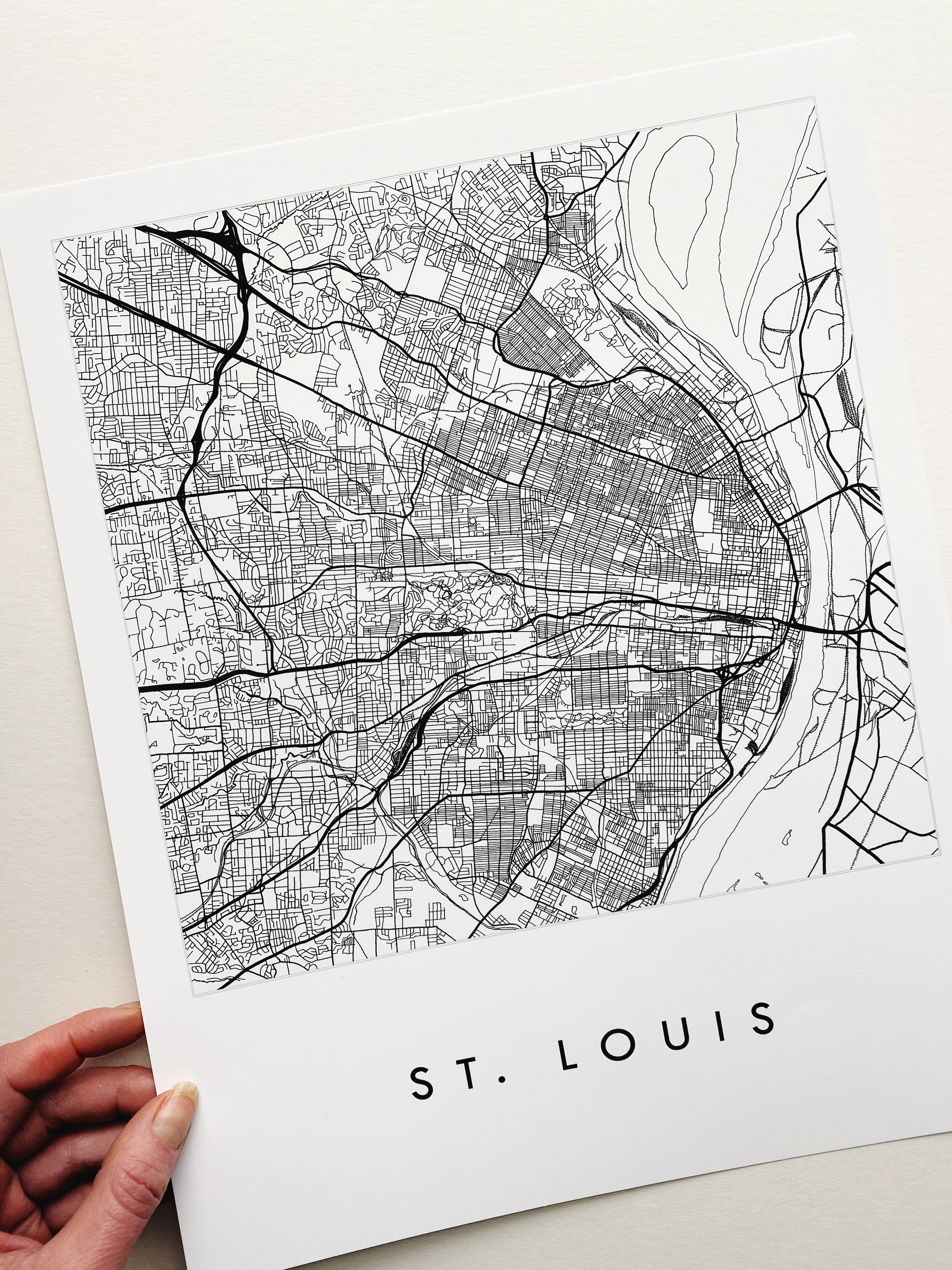 ST. LOUIS City Lines Map: PRINT