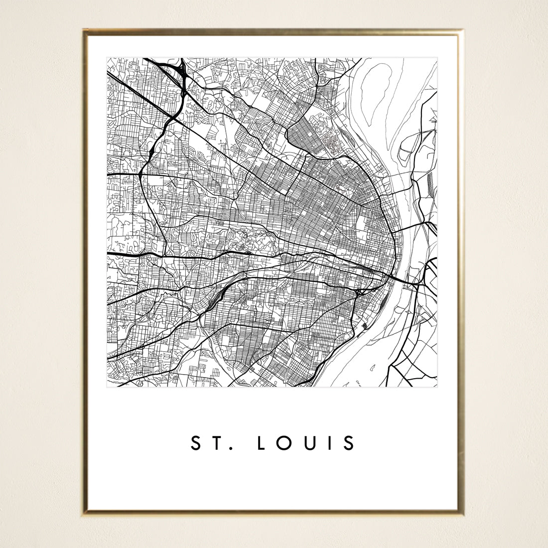 ST. LOUIS City Lines Map: PRINT