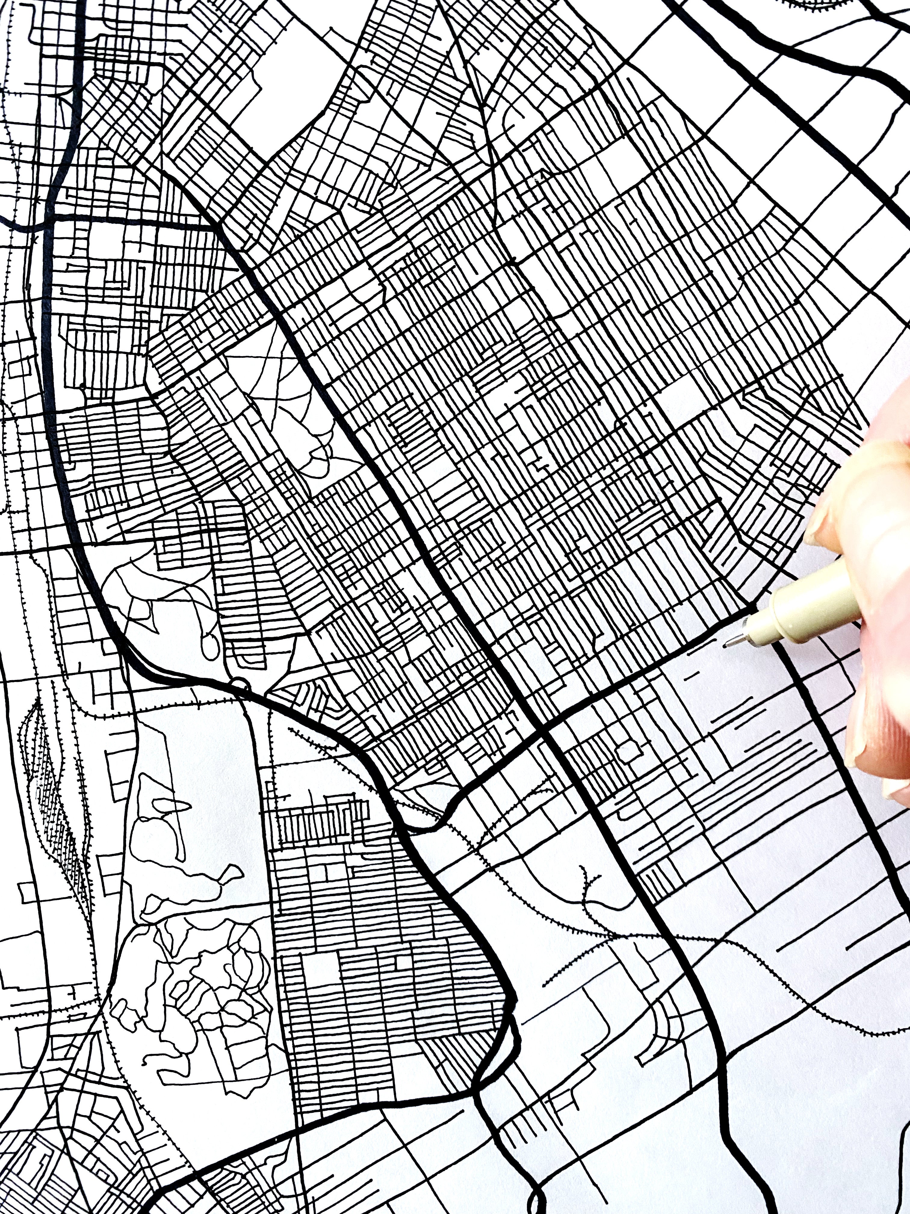 ST. LOUIS Watercolor City Blocks Map: ORIGINAL PAINTING