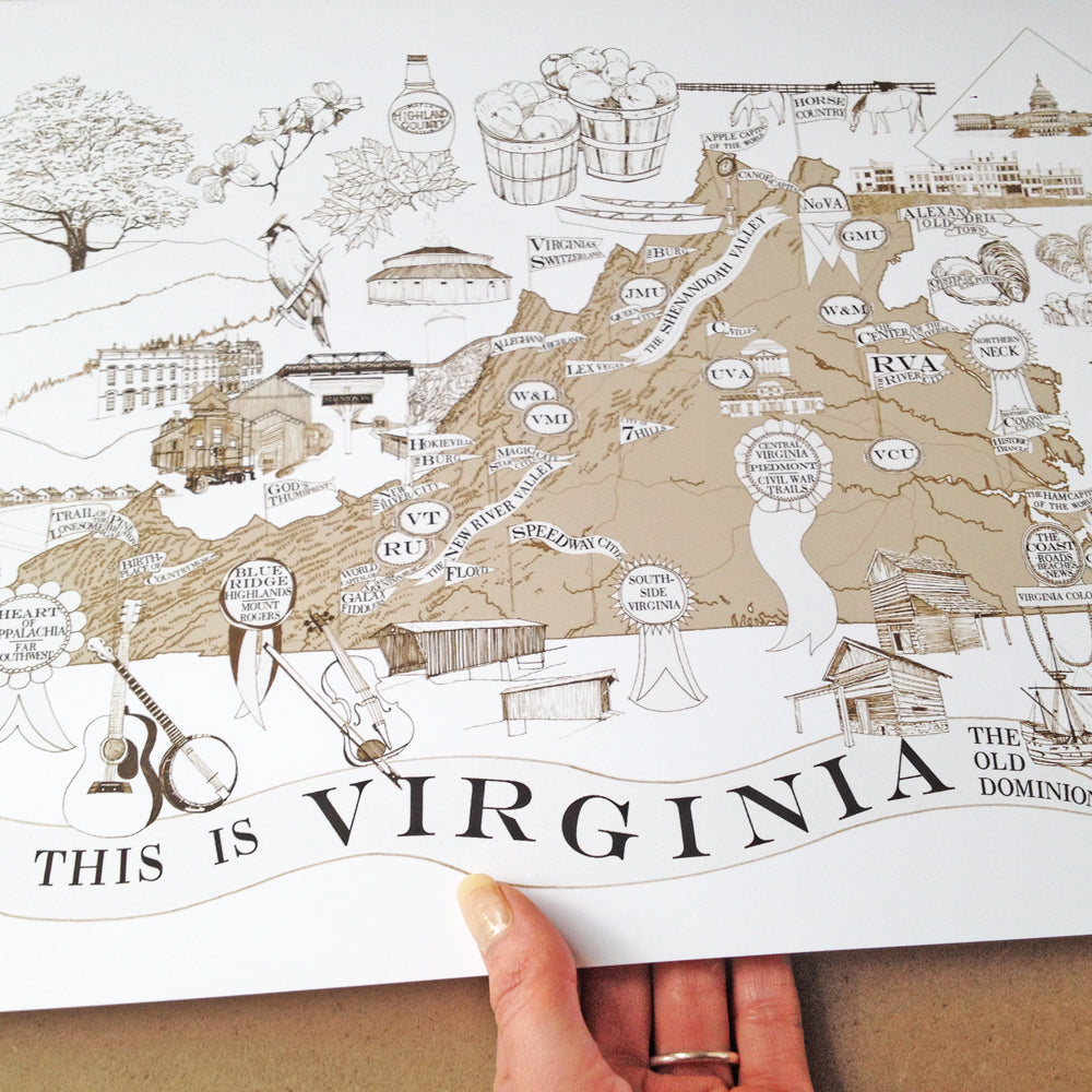 A Map of VIRGINIANA Virginia Map-drawing: PRINT