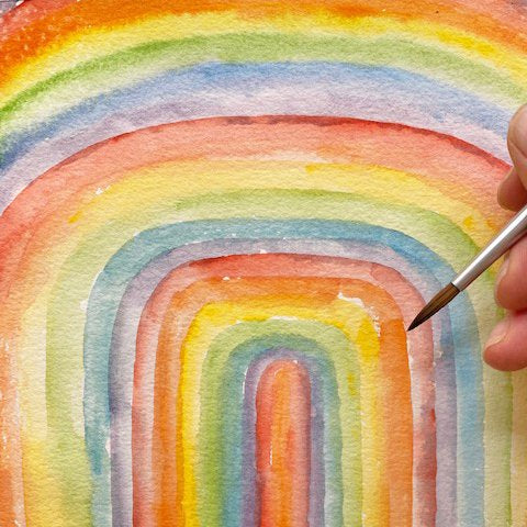 OLYMPIA Pride Rainbow Watercolor Map: PRINT