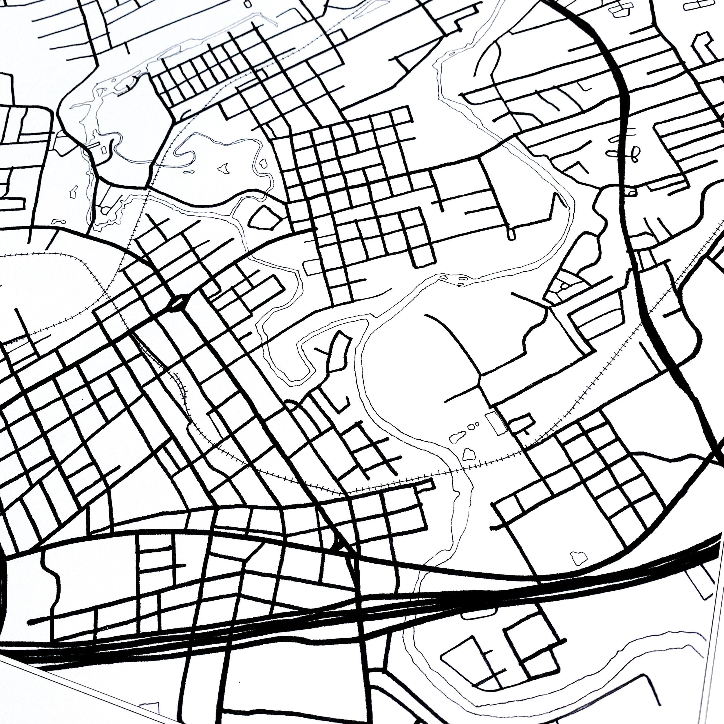 NEW BRAUNFELS City Lines Map: PRINT