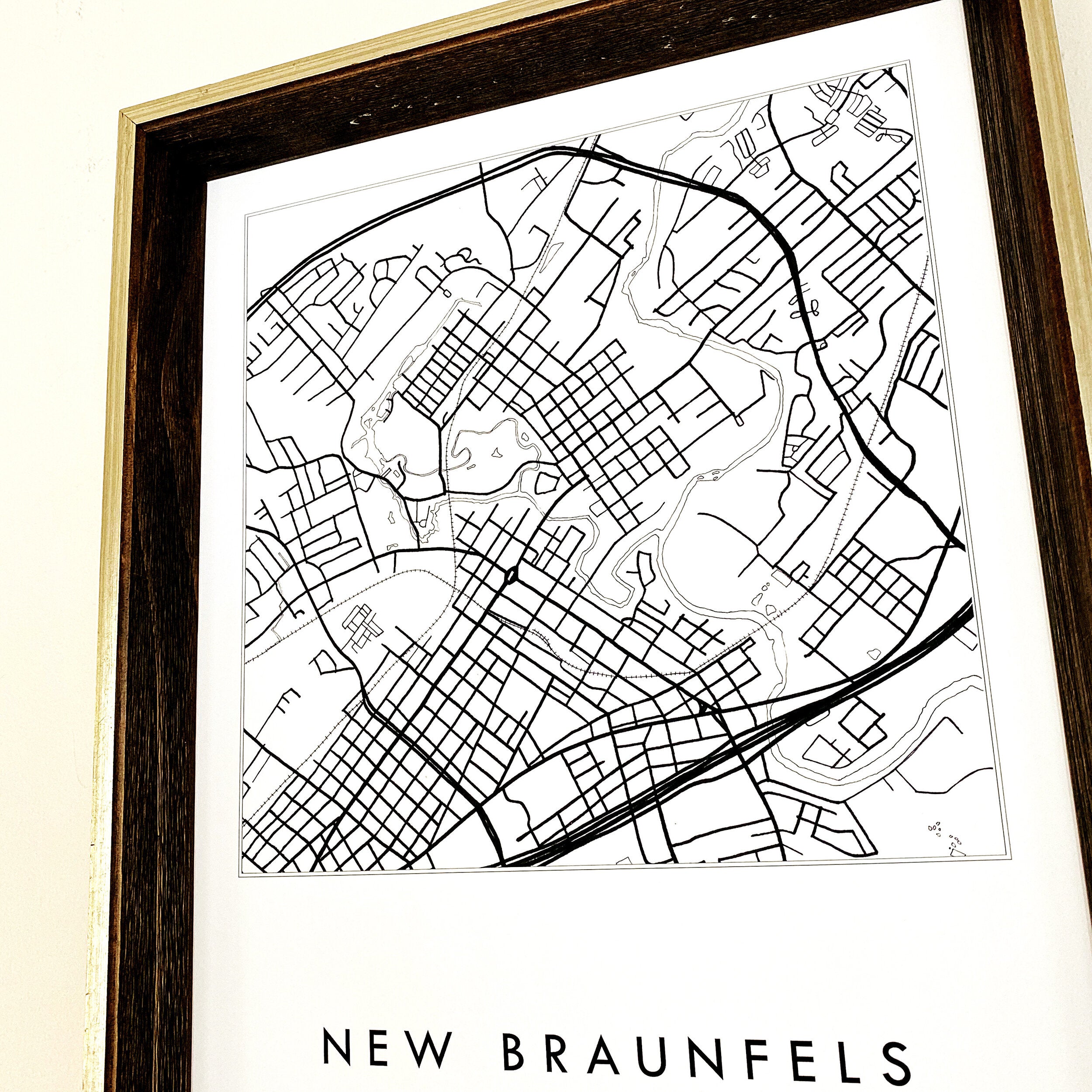 NEW BRAUNFELS City Lines Map: PRINT