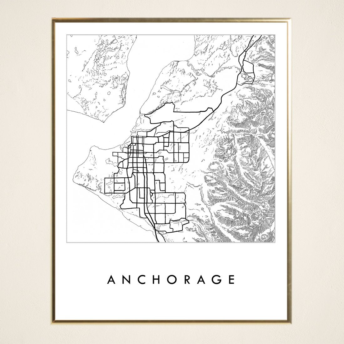 ANCHORAGE City Lines Map: PRINT