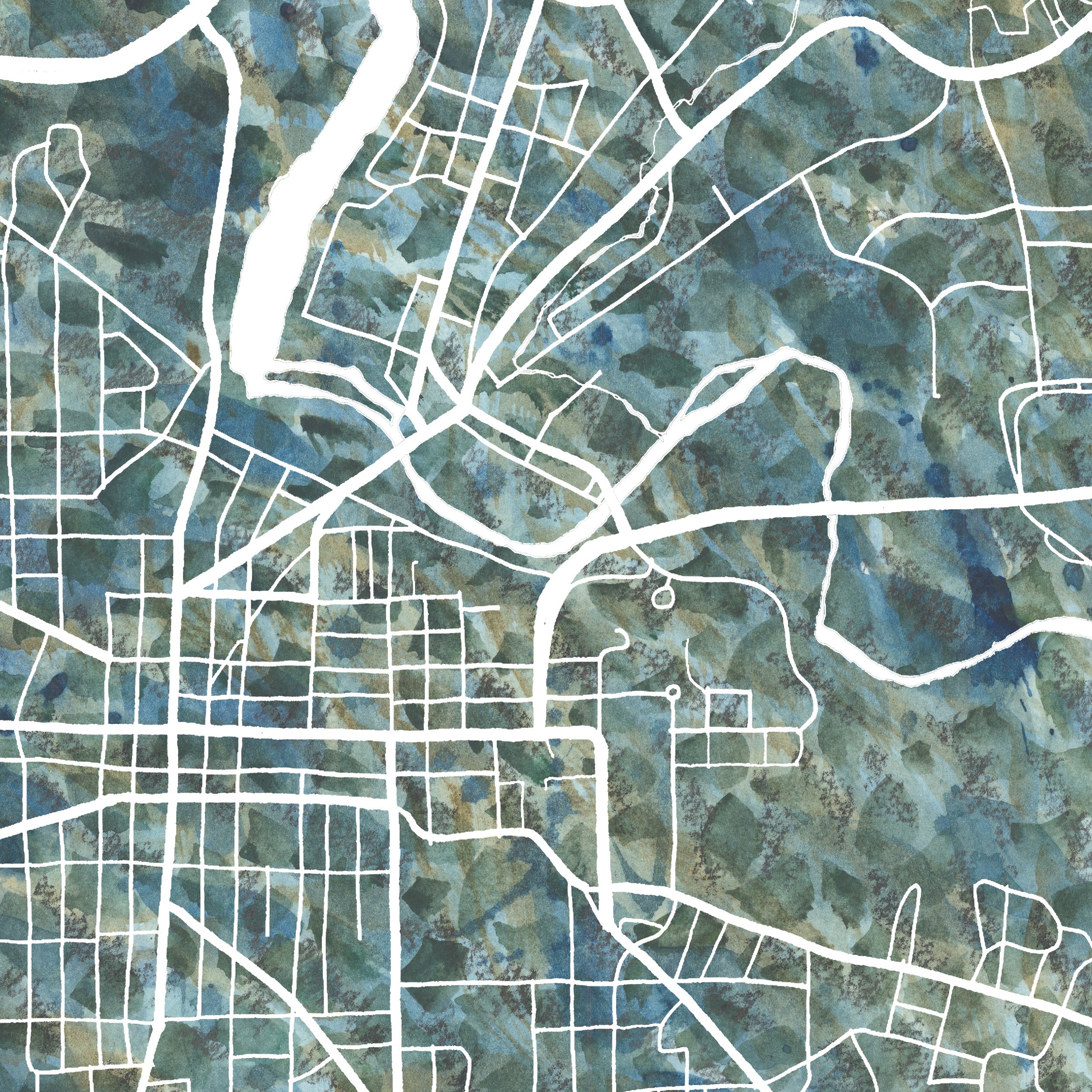 ANN ARBOR Urban Fabrics City Map: PRINT