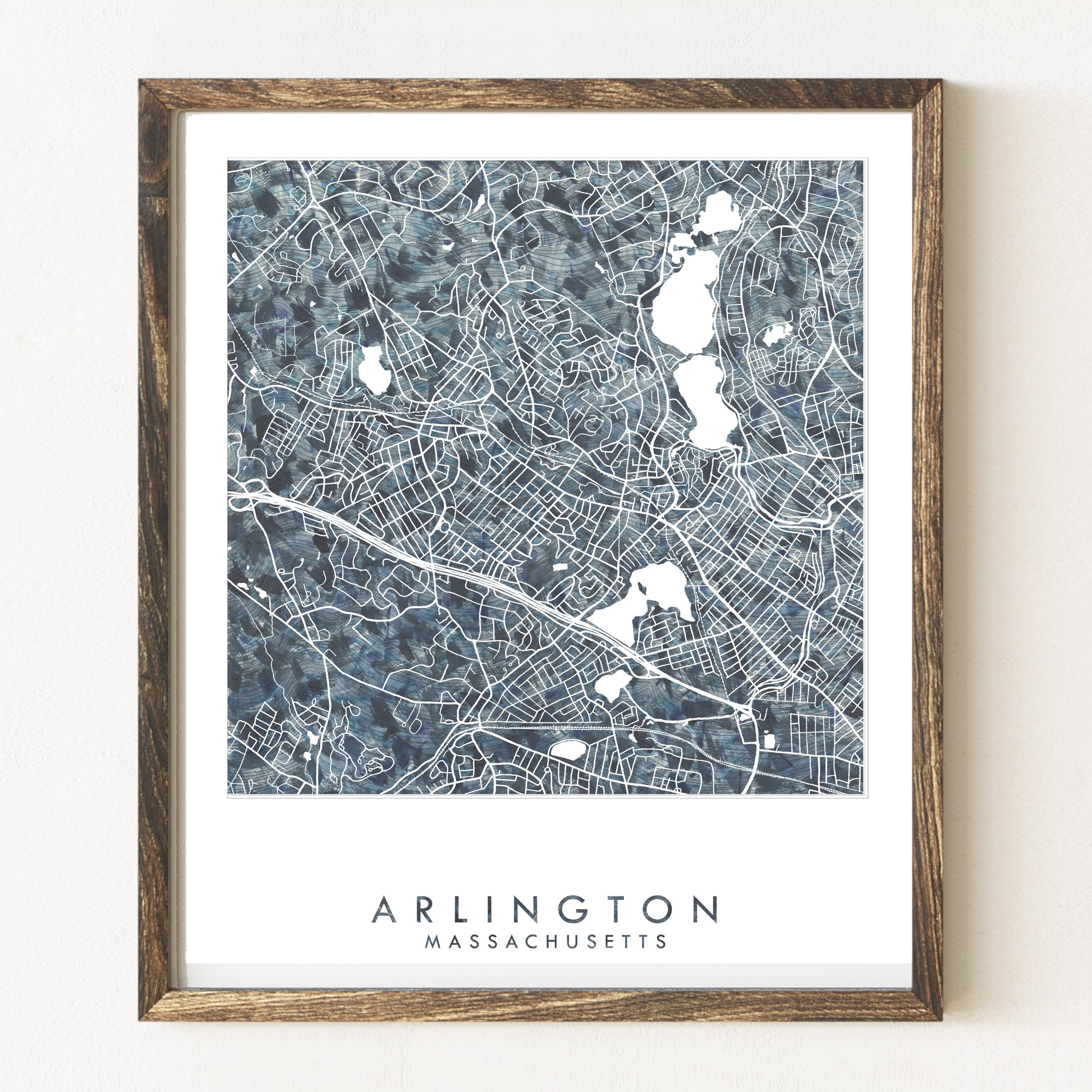 ARLINGTON Massachusetts Urban Fabrics City Map: PRINT
