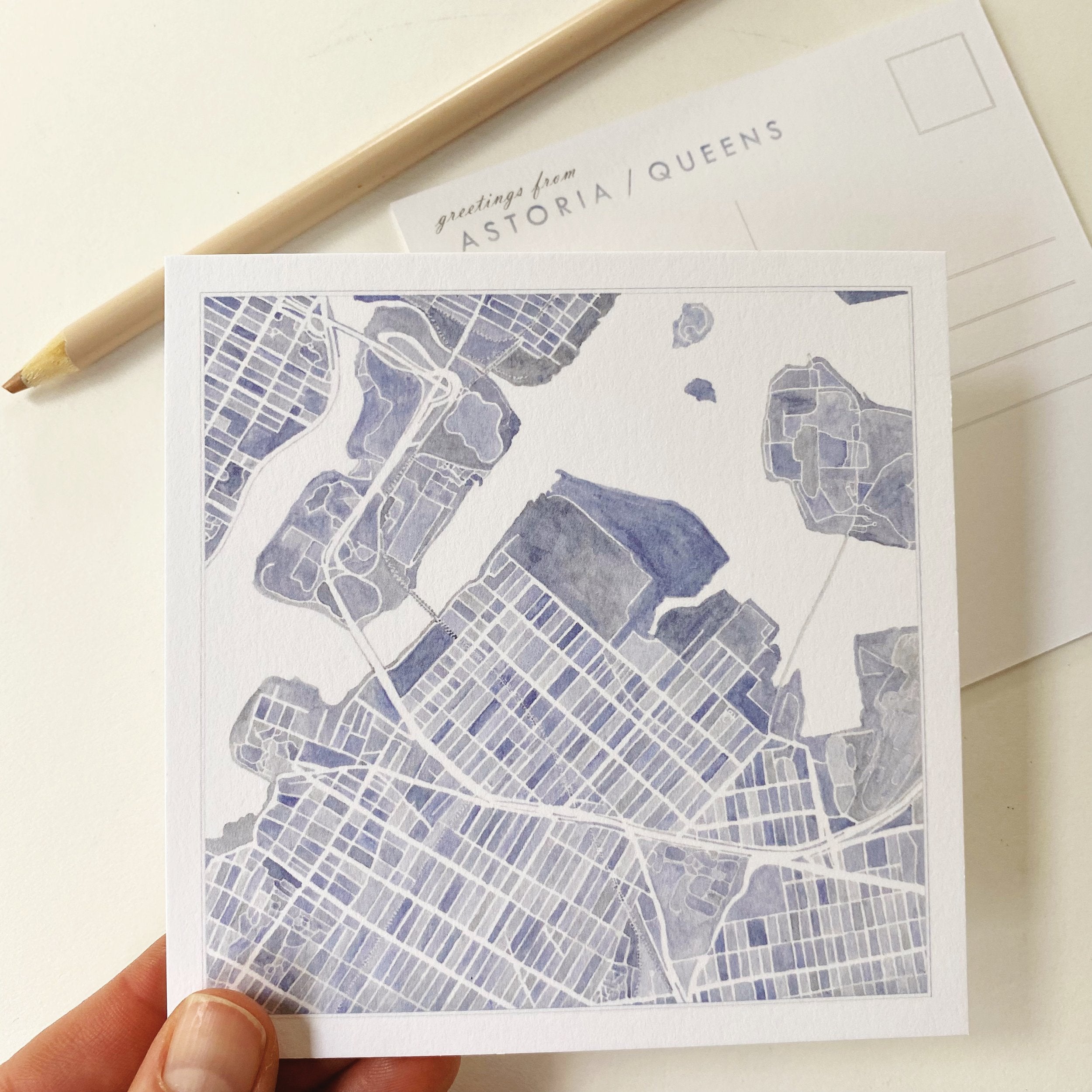 ASTORIA/QUEENS New York Map Postcard