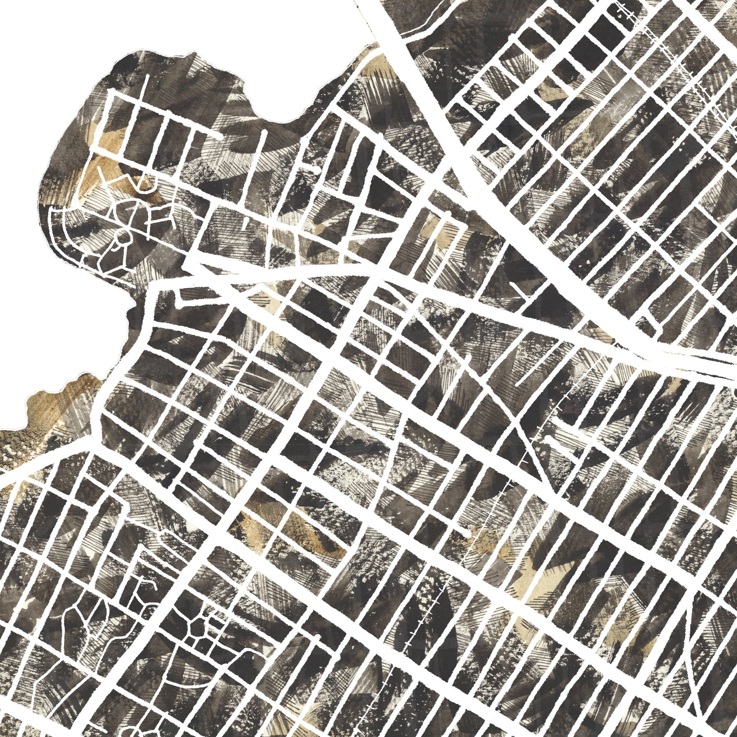 ASTORIA Queens Urban Fabrics City Map: PRINT