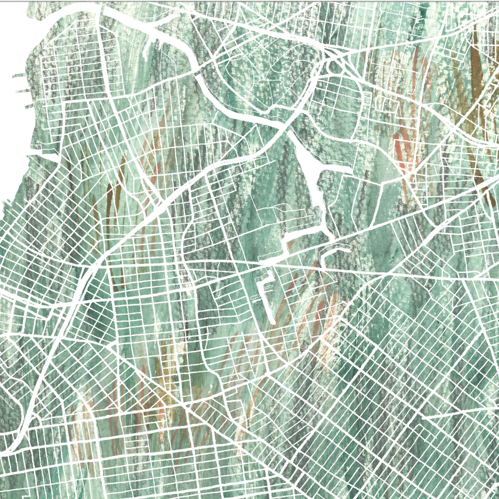 BROOKLYN Urban Fabrics City Map: PRINT