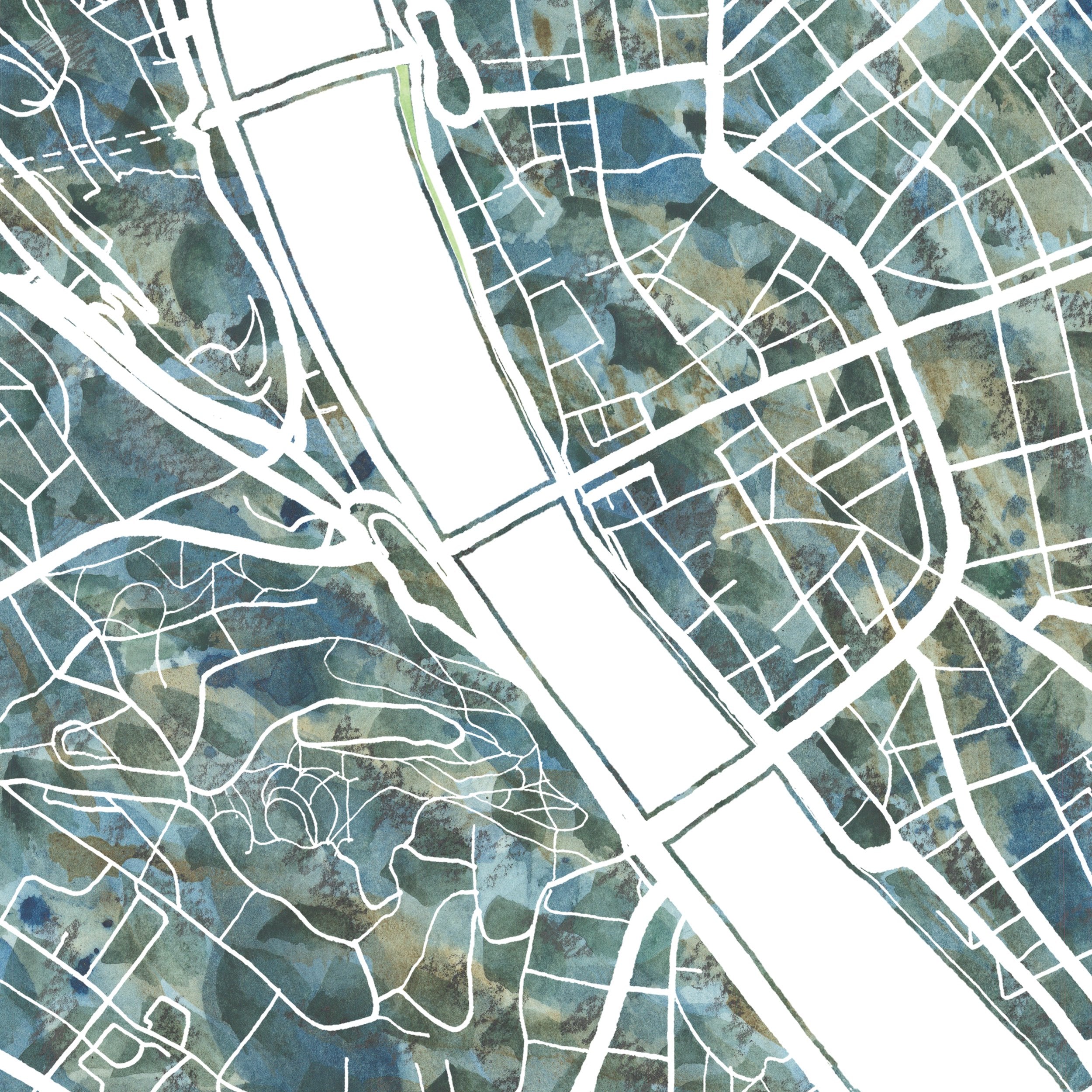 BUDAPEST Urban Fabrics City Map: PRINT