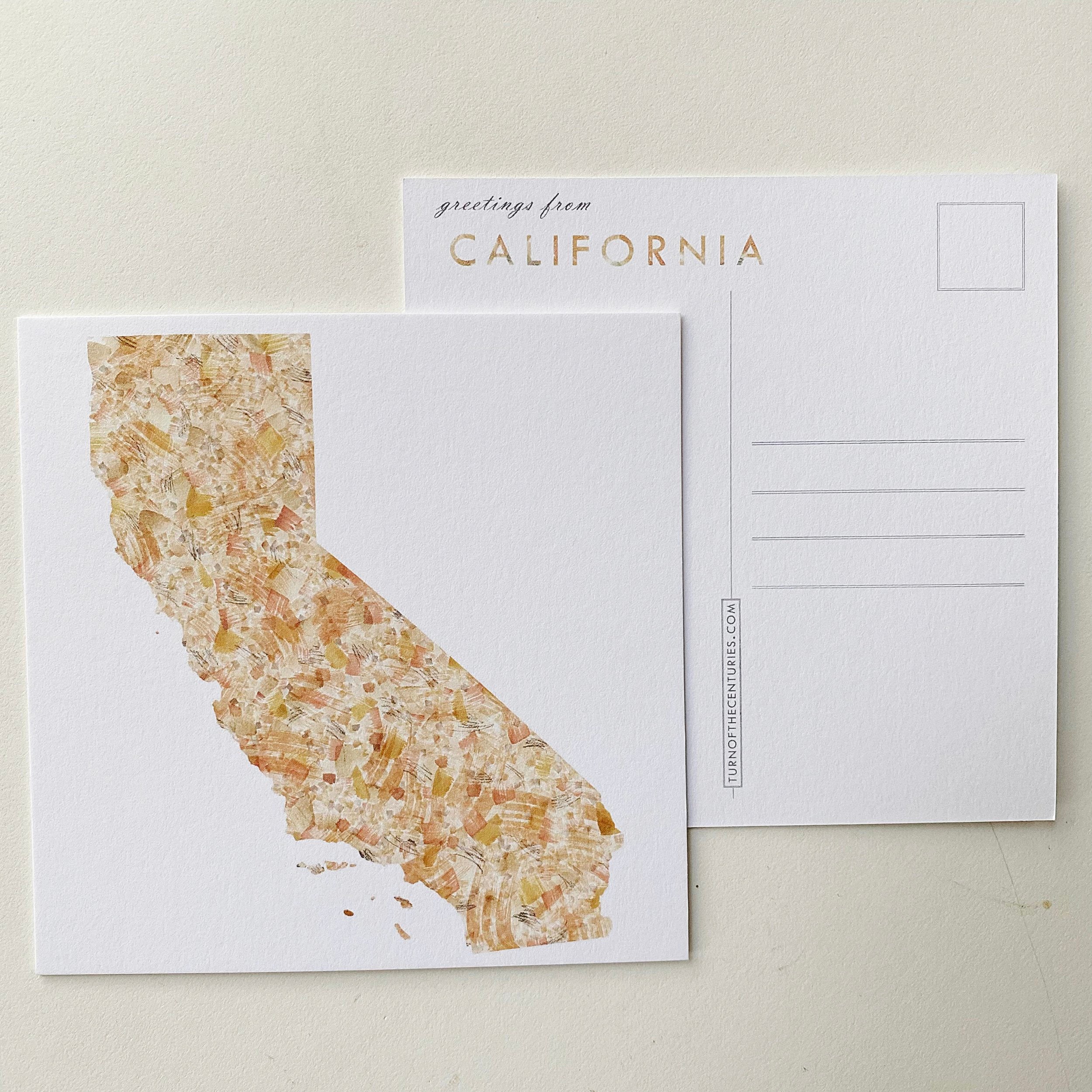 CALIFORNIA State Map Postcard