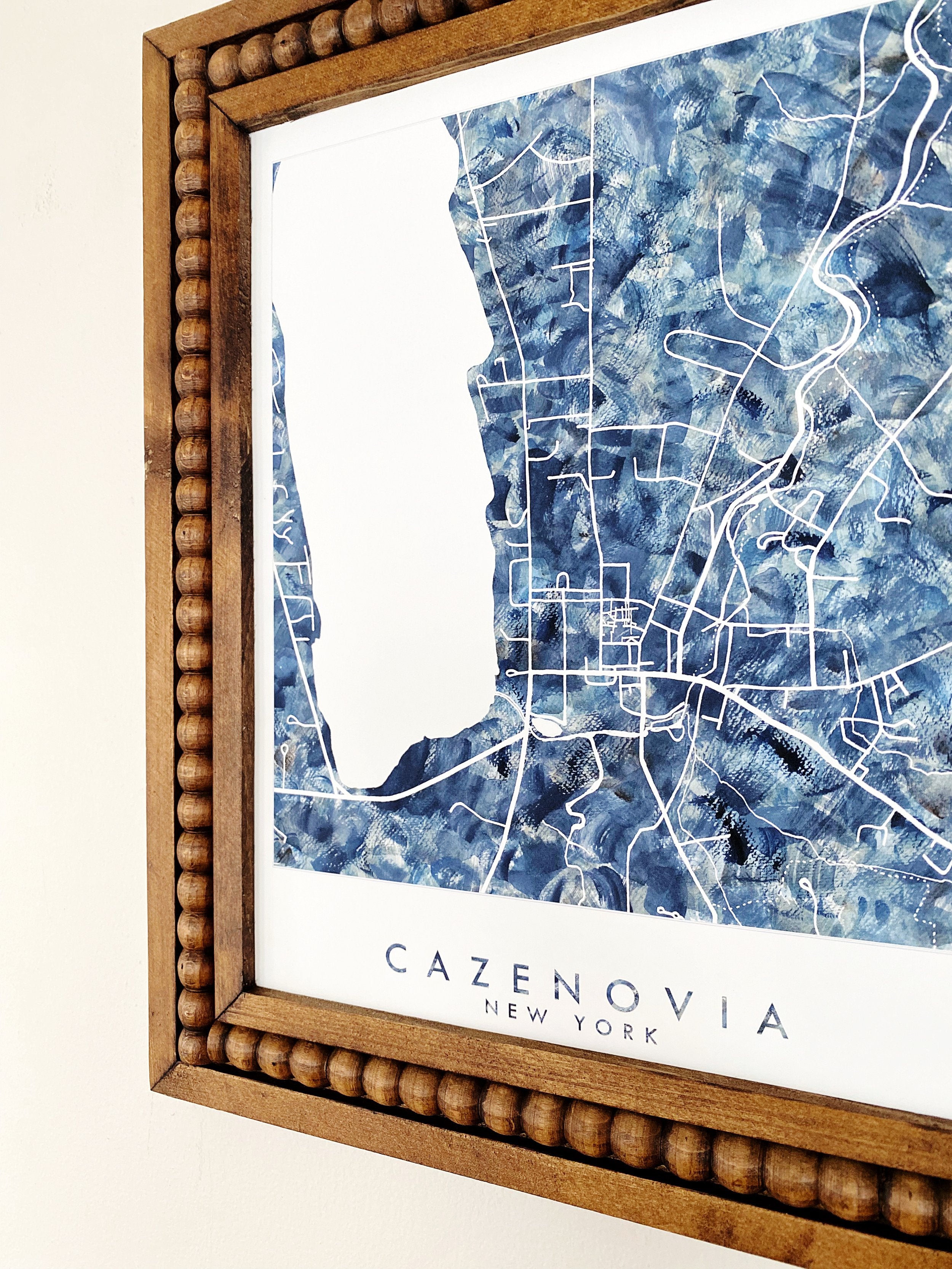 CAZENOVIA New York Watercolor City Blocks Map: PRINT