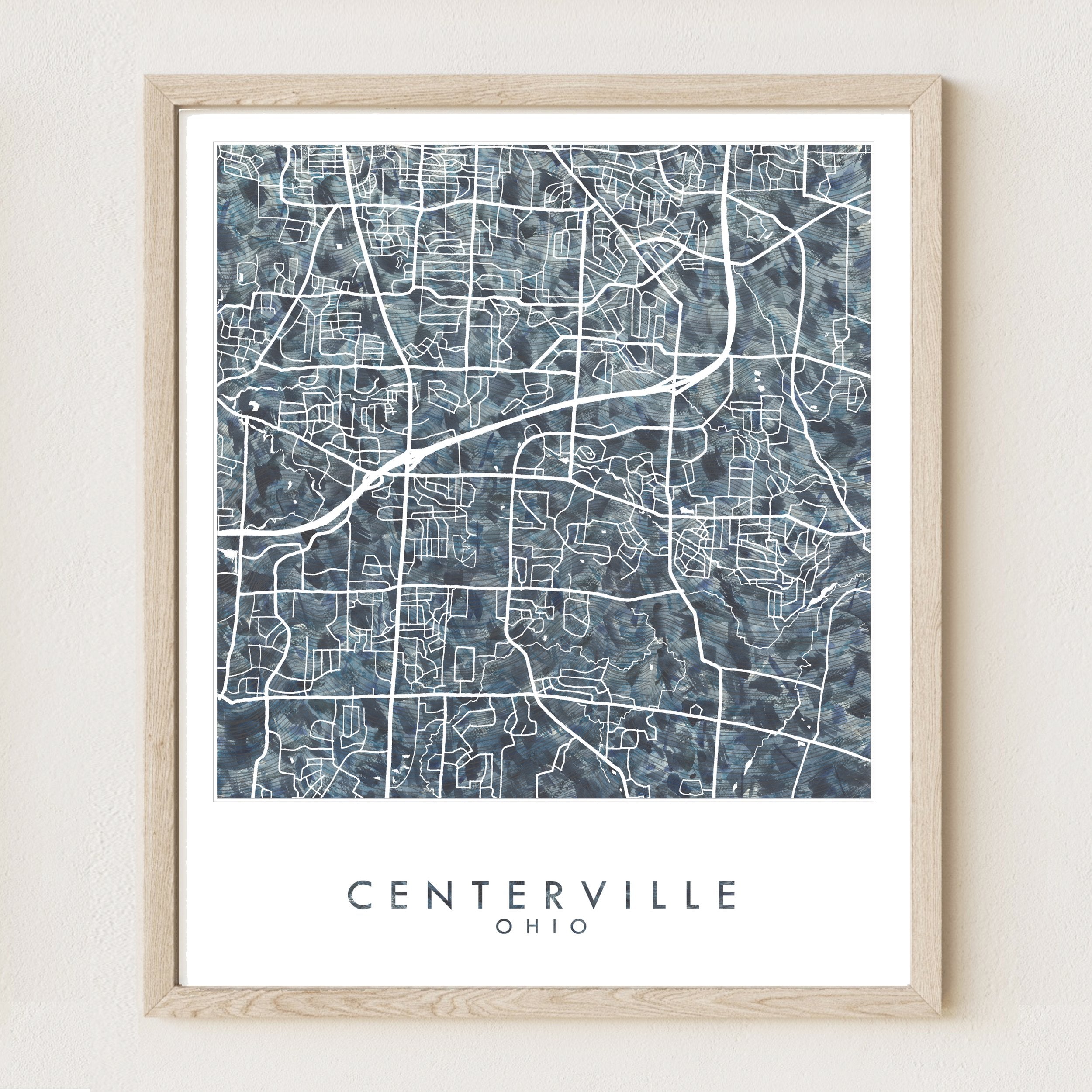 CENTERVILLE OH Urban Fabrics City Map: PRINT