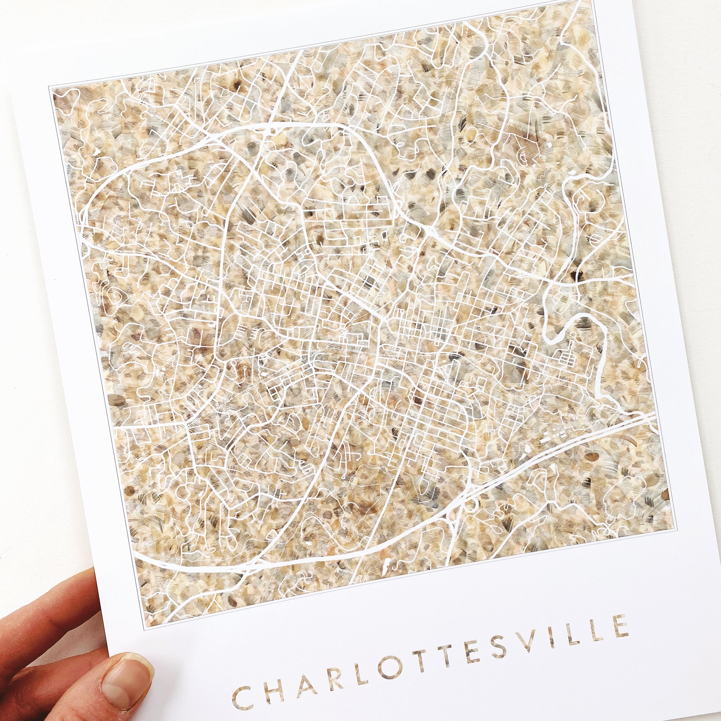 CHARLOTTESVILLE Urban Fabrics City Map: PRINT