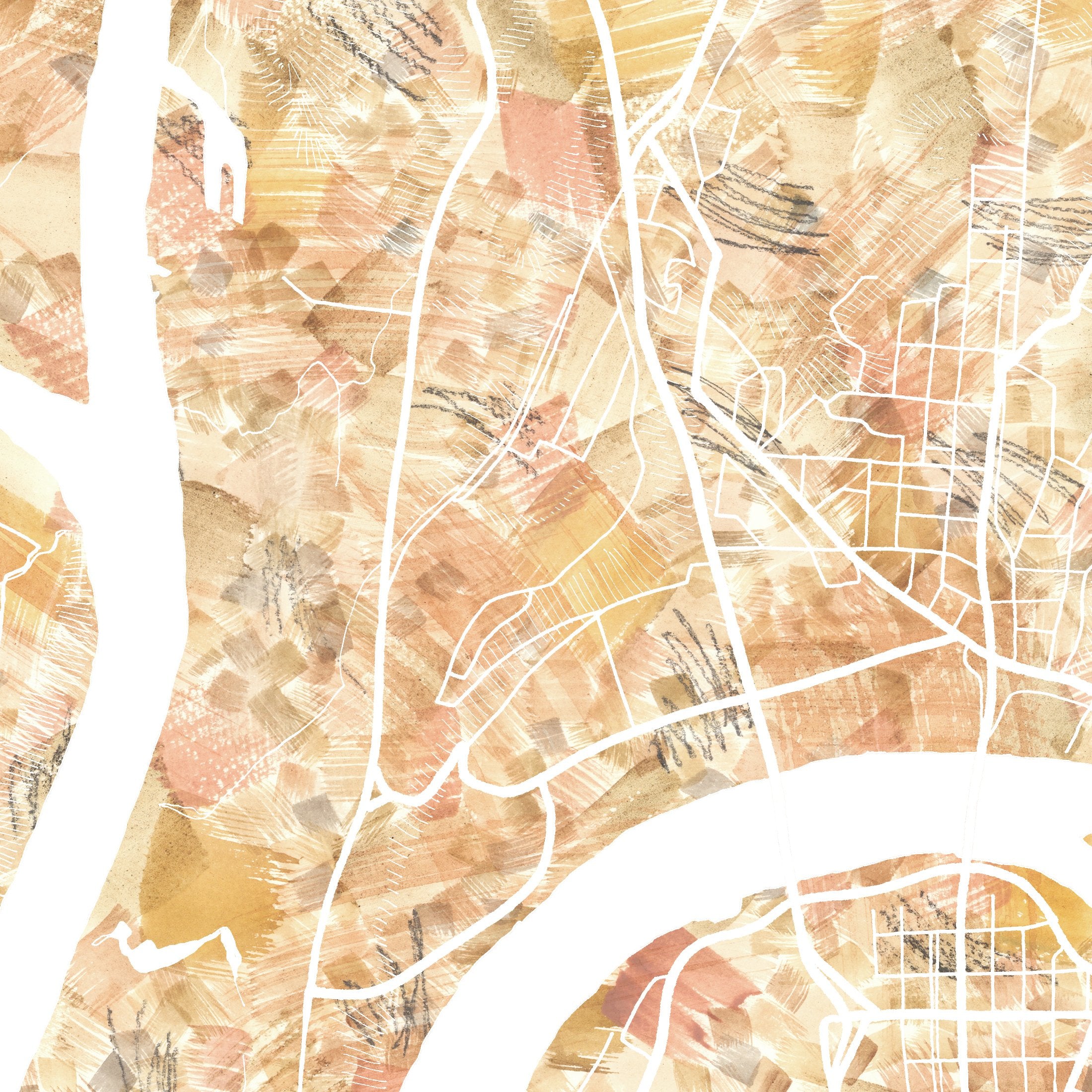 CHATTANOOGA Urban Fabrics City Map: PRINT