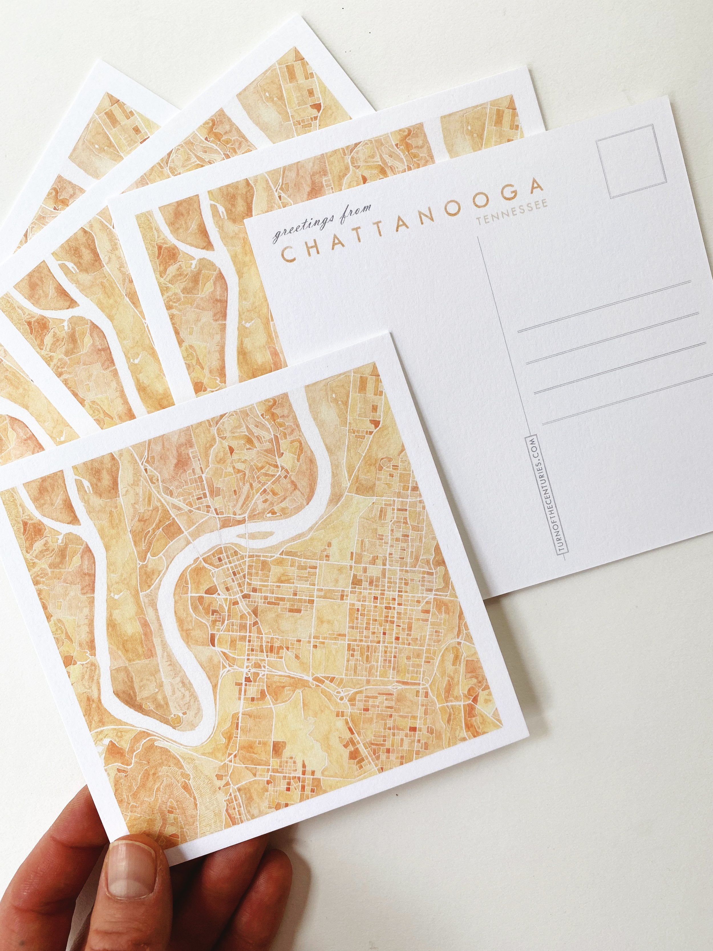 CHATTANOOGA Tennessee Map Postcard
