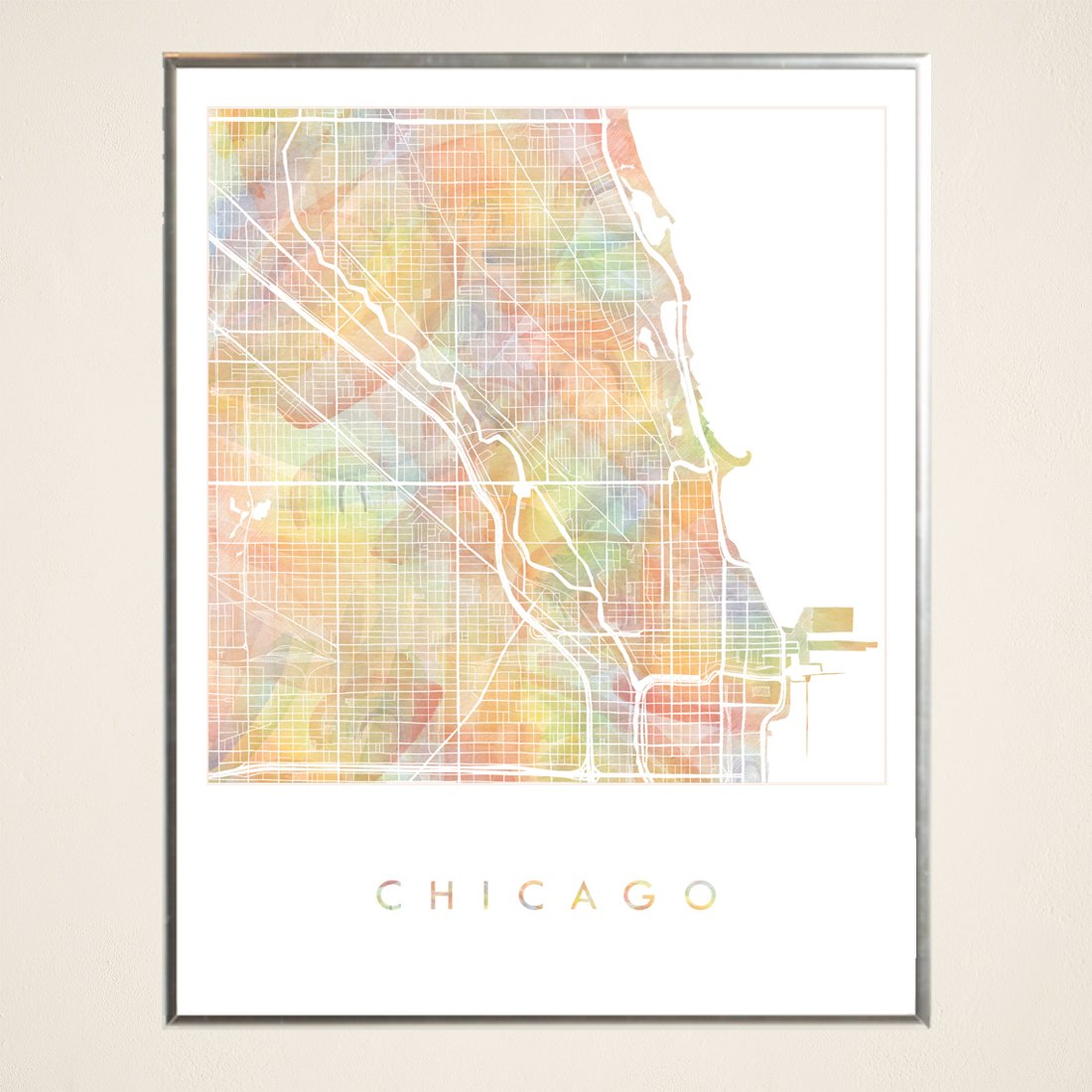CHICAGO Pride Rainbow Watercolor Map: PRINT