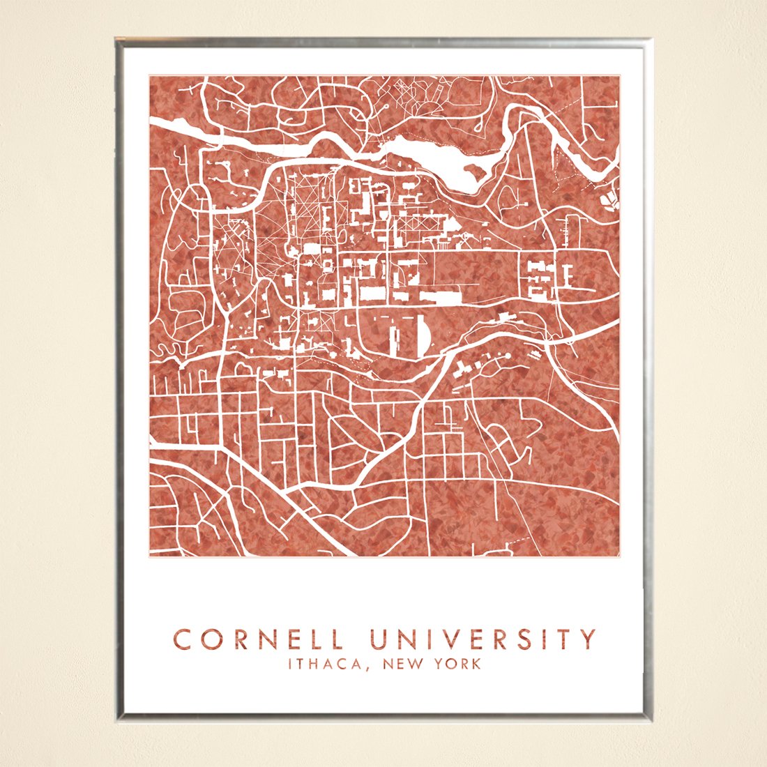 CORNELL UNIVERSITY Campus Watercolor Map: PRINT