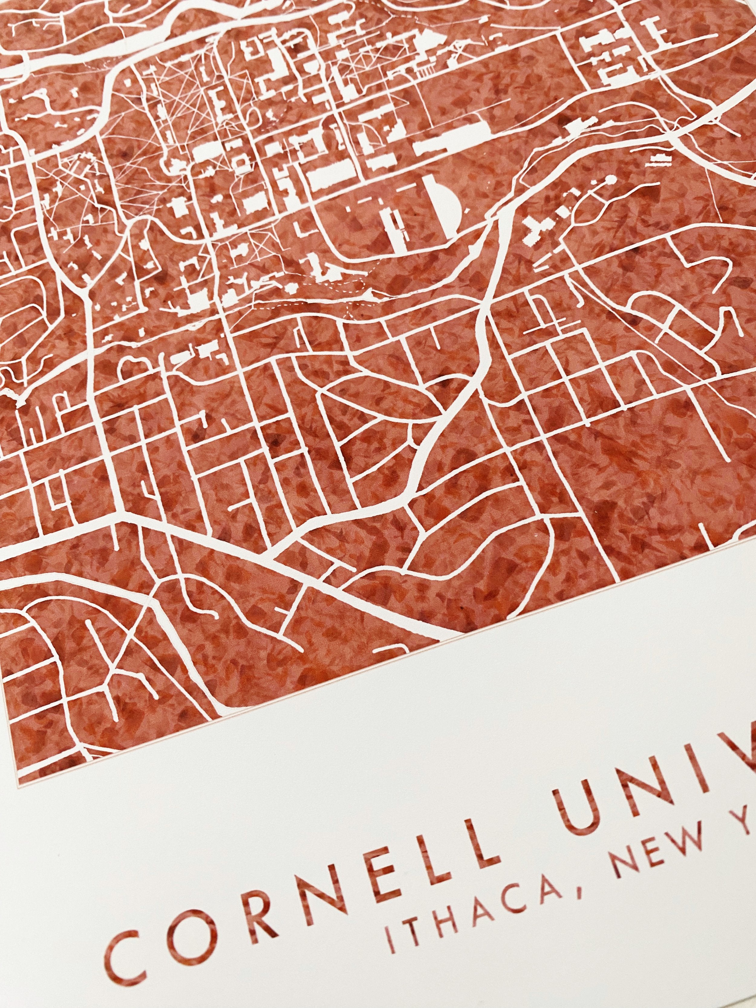 CORNELL UNIVERSITY Campus Watercolor Map: PRINT