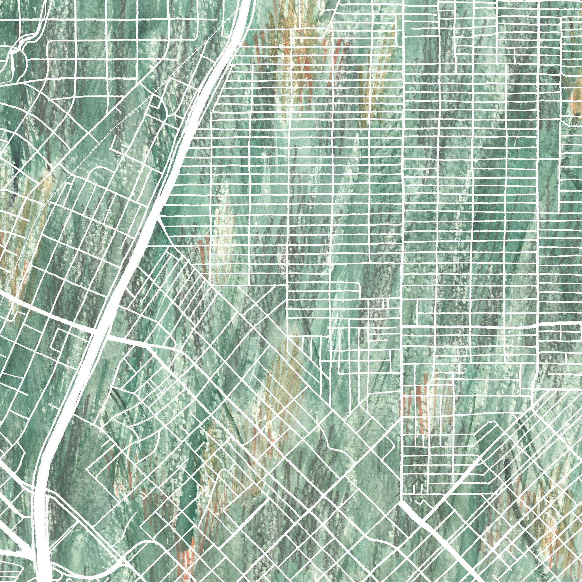 DALLAS Urban Fabrics City Map: PRINT