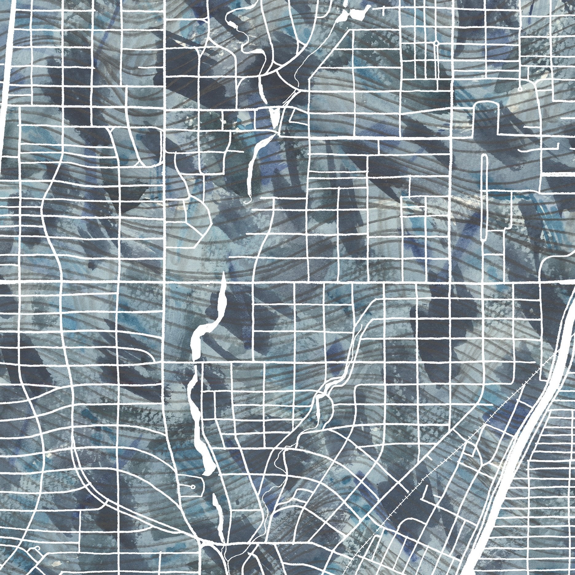DALLAS Urban Fabrics City Map: PRINT