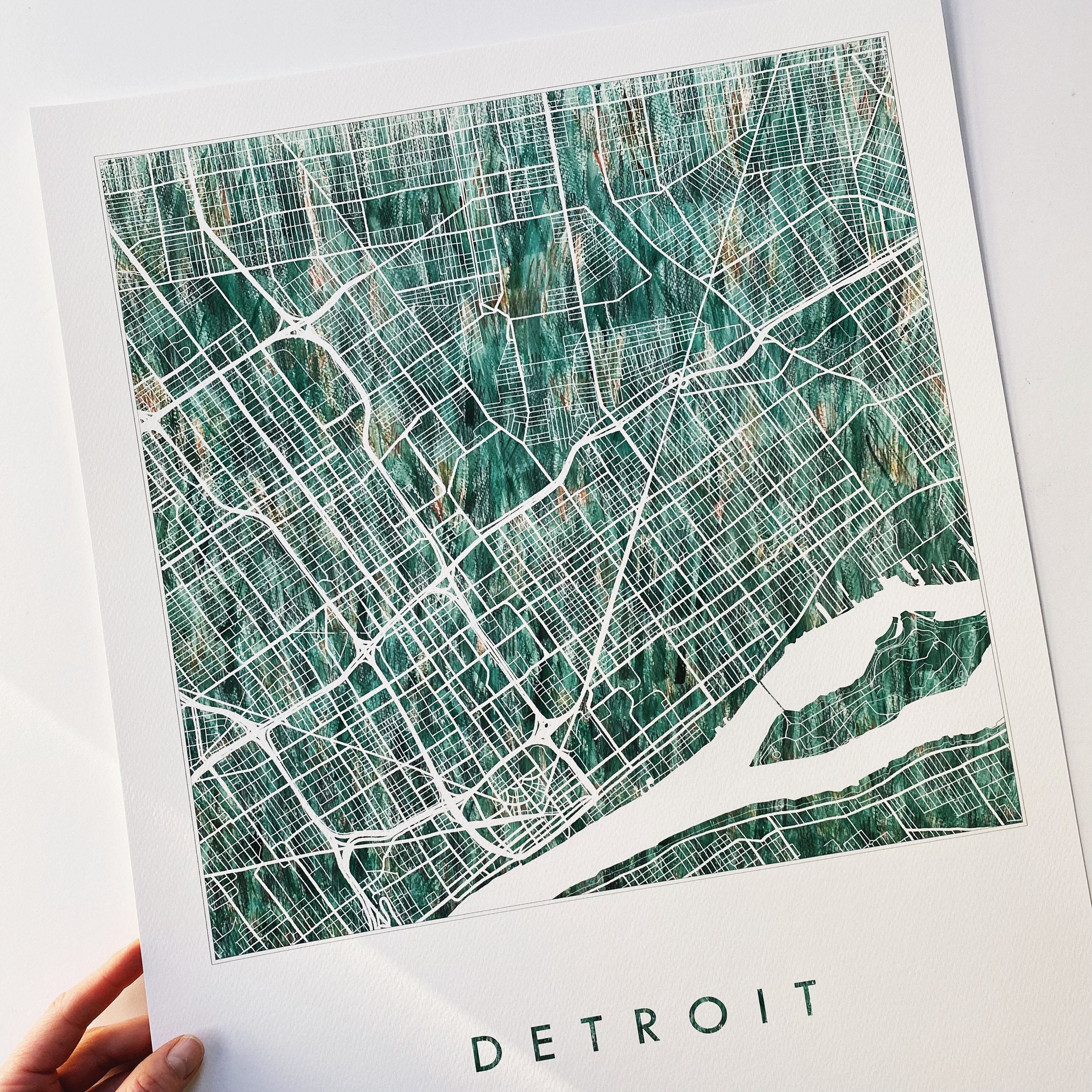 DETROIT Urban Fabrics City Map: PRINT
