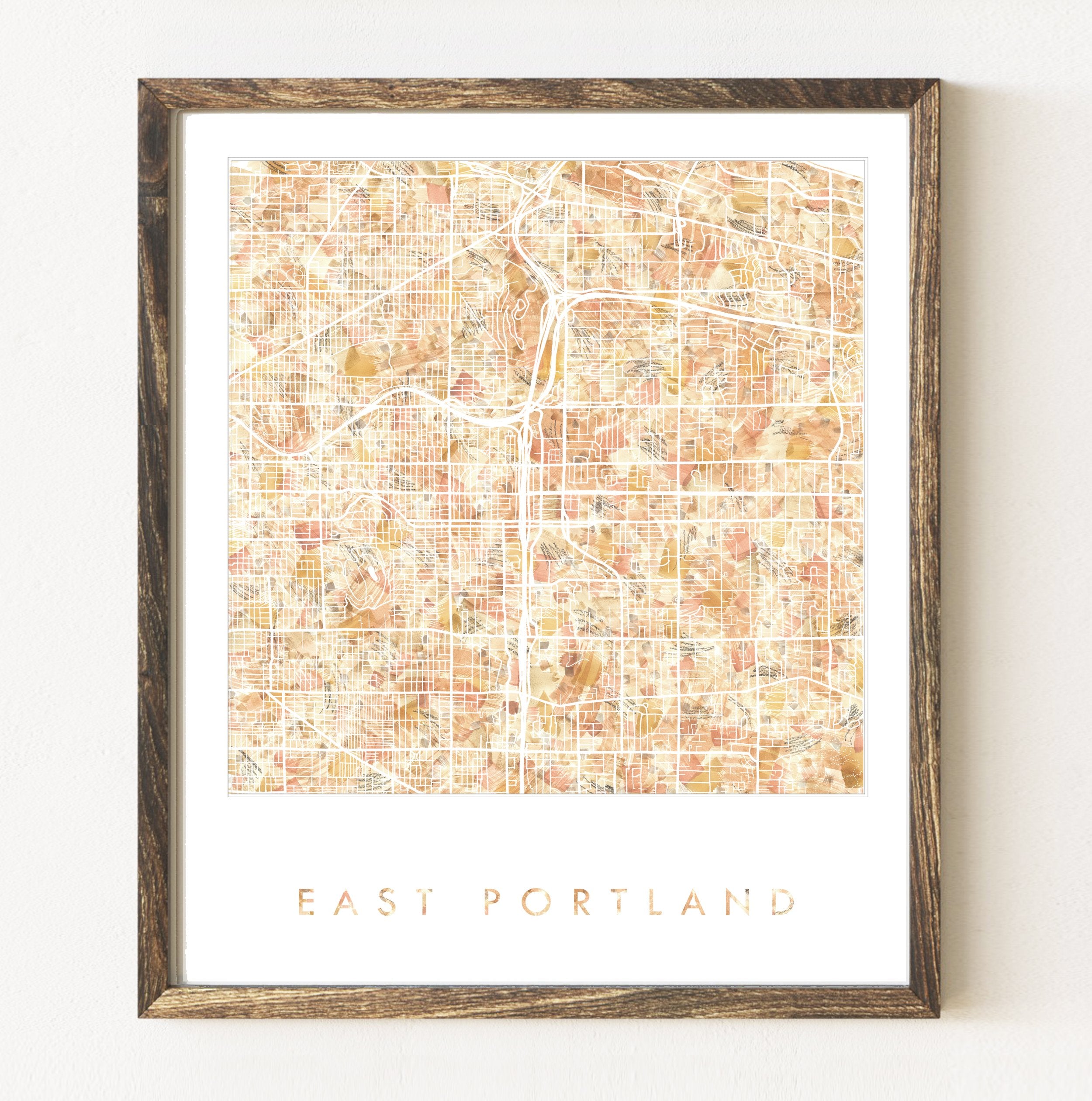 EAST PORTLAND Urban Fabrics City Map: PRINT