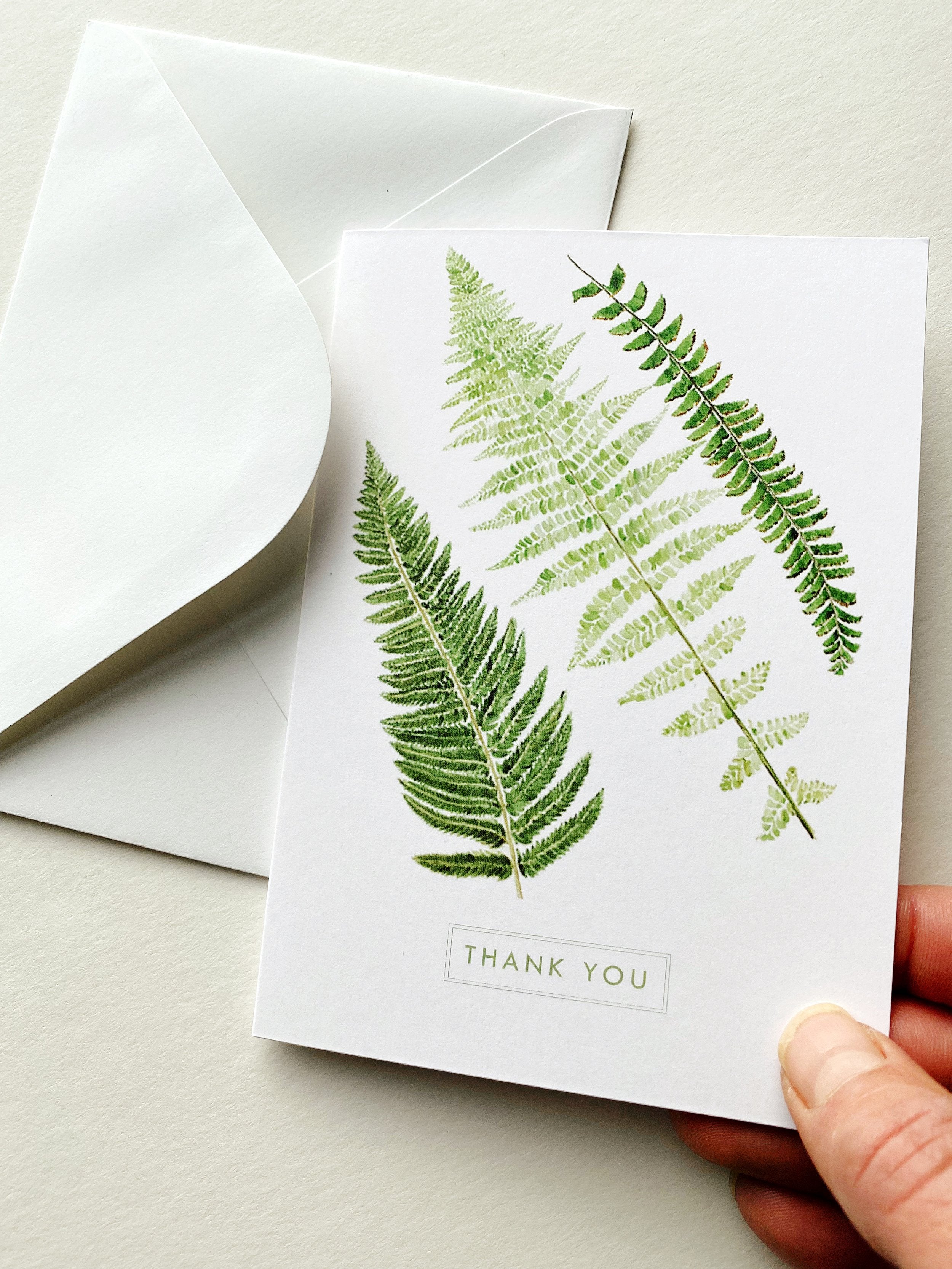 FERNS Watercolor Map - thank you card