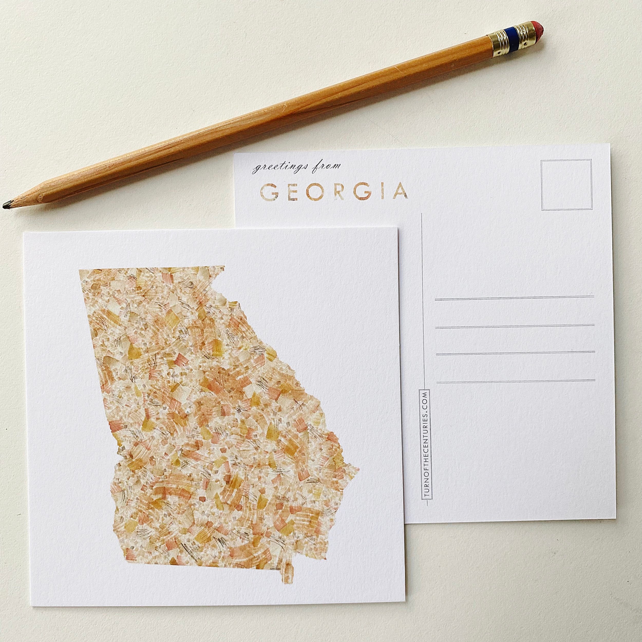 GEORGIA State Map Postcard
