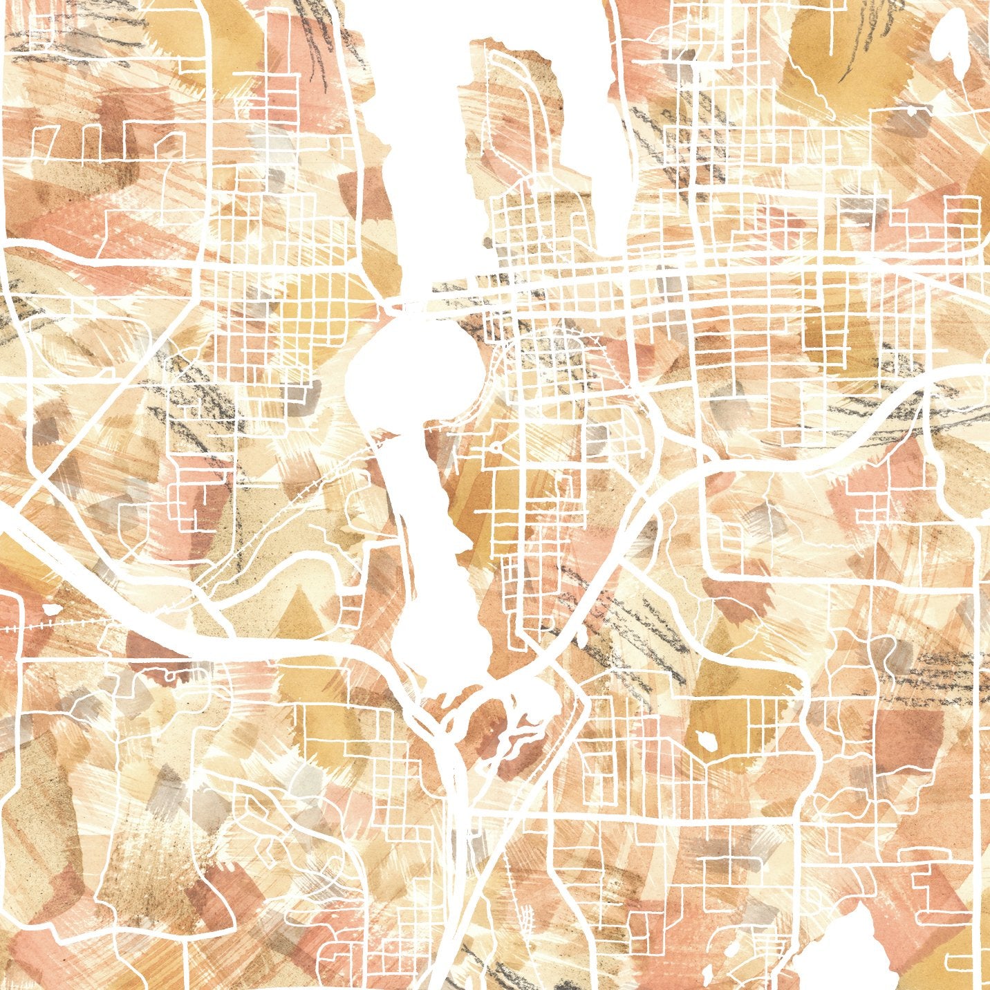 Greater OLYMPIA Urban Fabrics City Map: PRINT