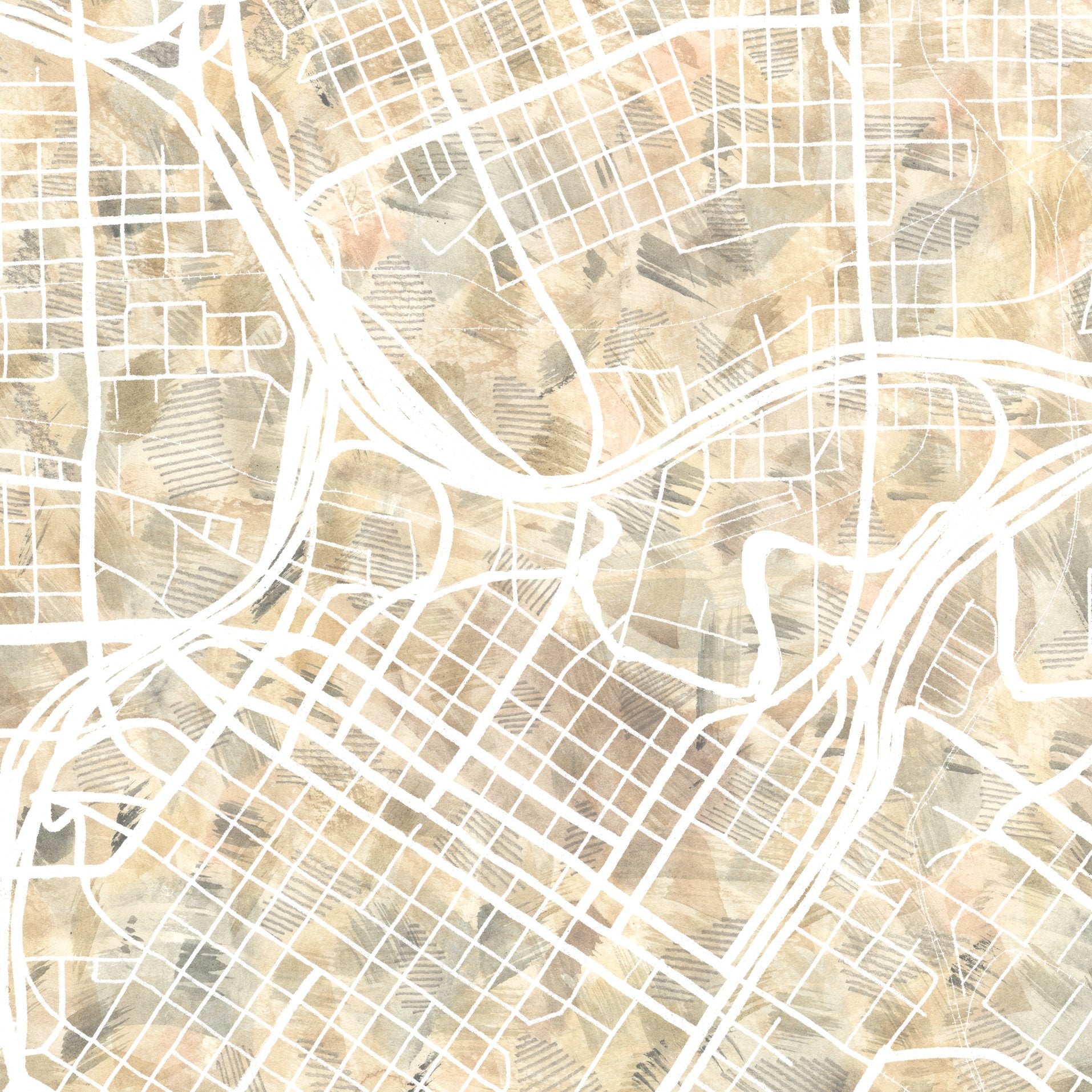 HOUSTON Urban Fabrics City Map: PRINT