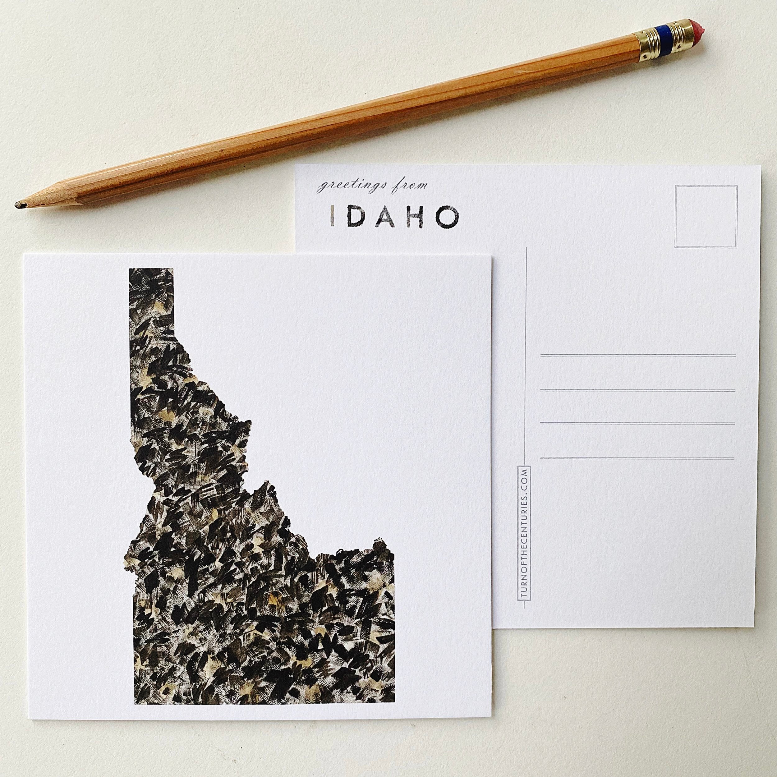 IDAHO State Map Postcard