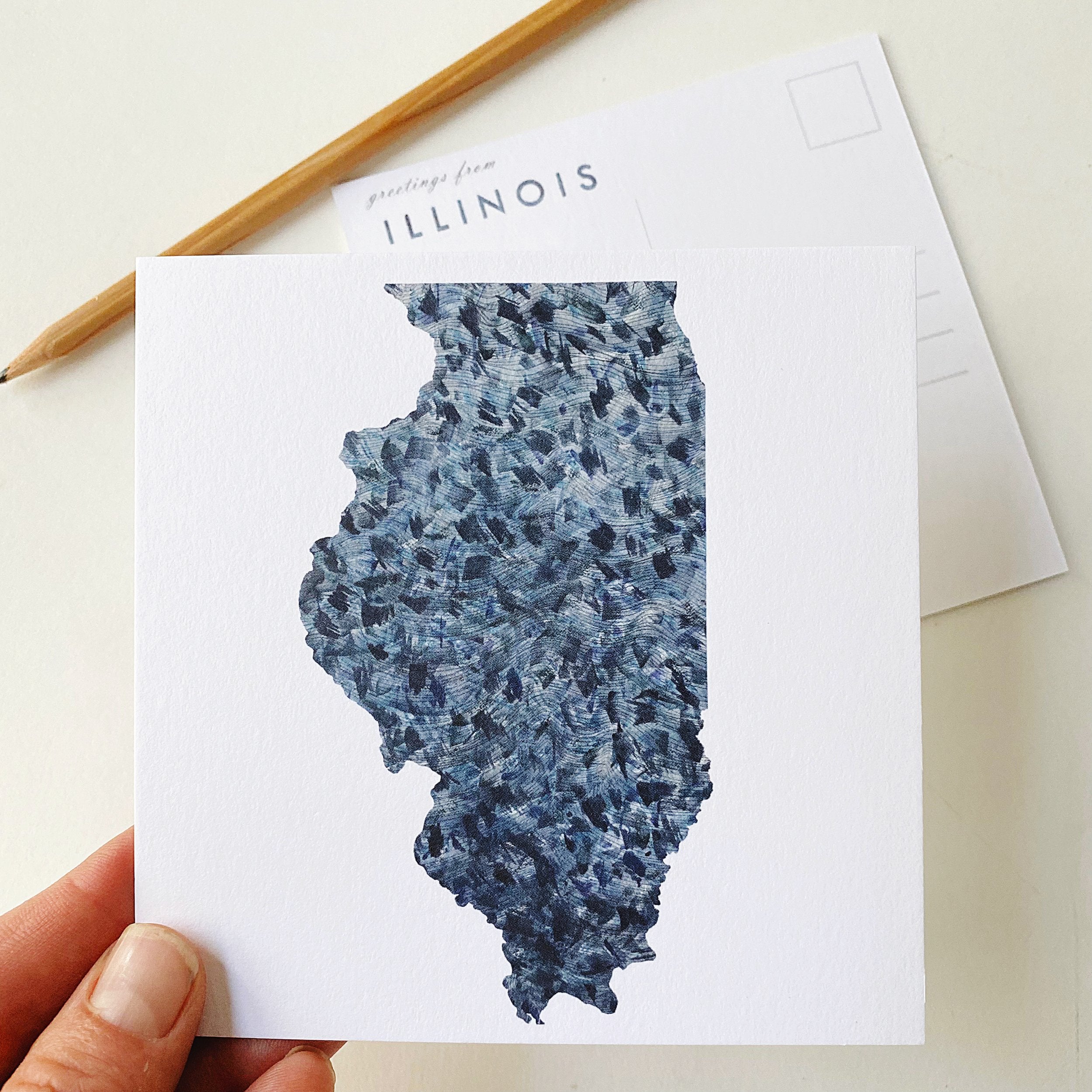 ILLINOIS State Map Postcard