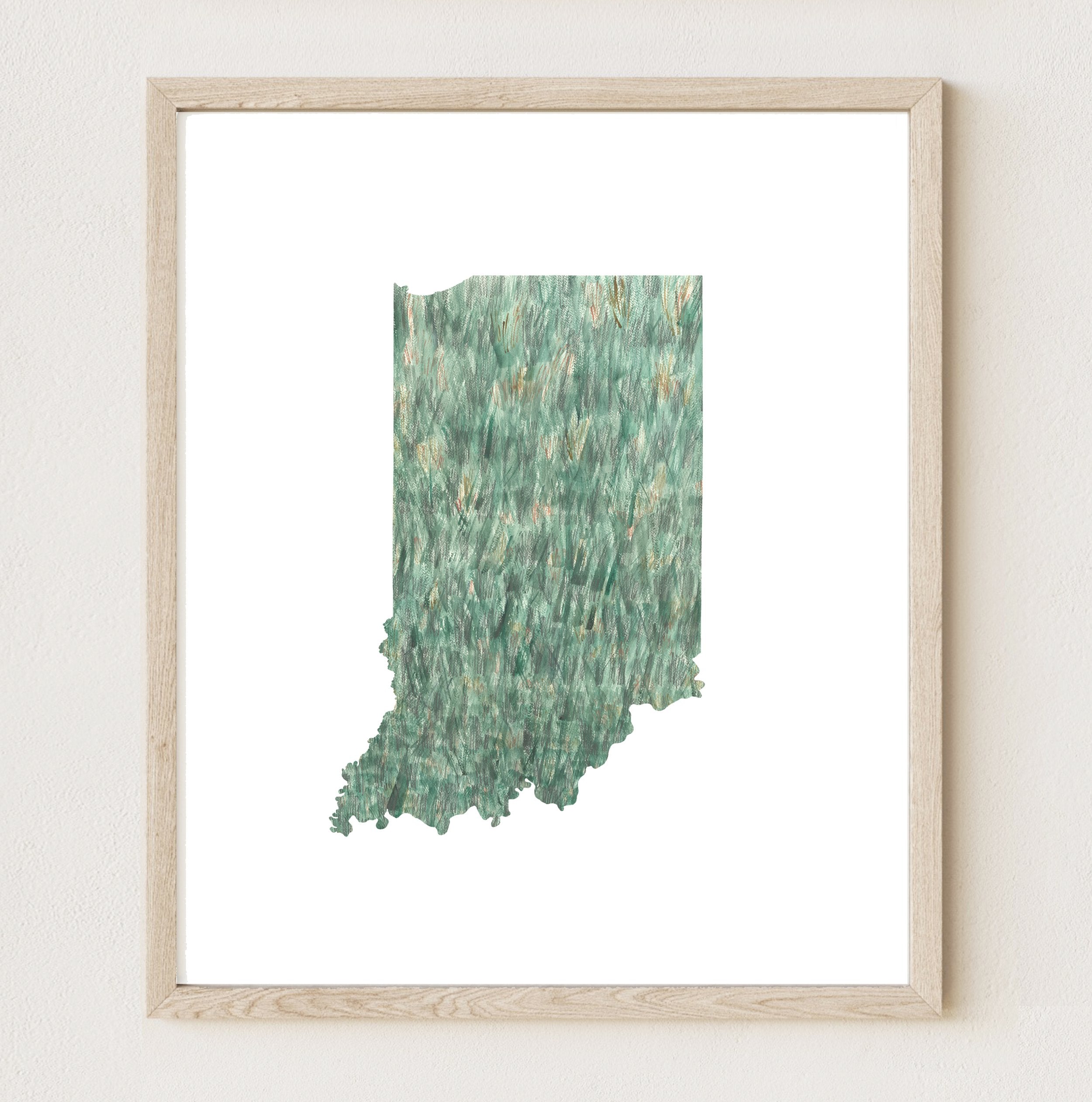 INDIANA State Map: PRINT