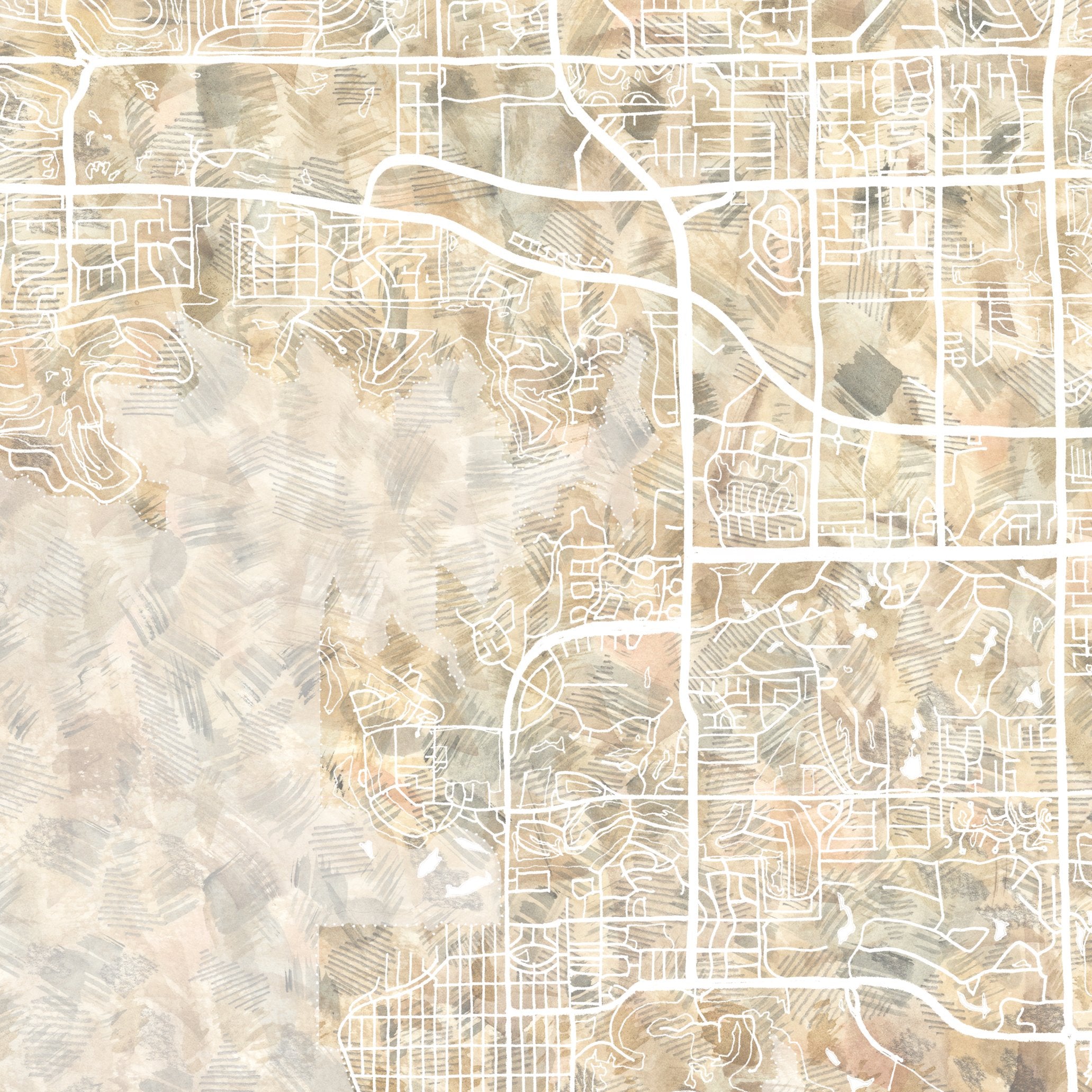 INDIO CA Urban Fabrics City Map: PRINT