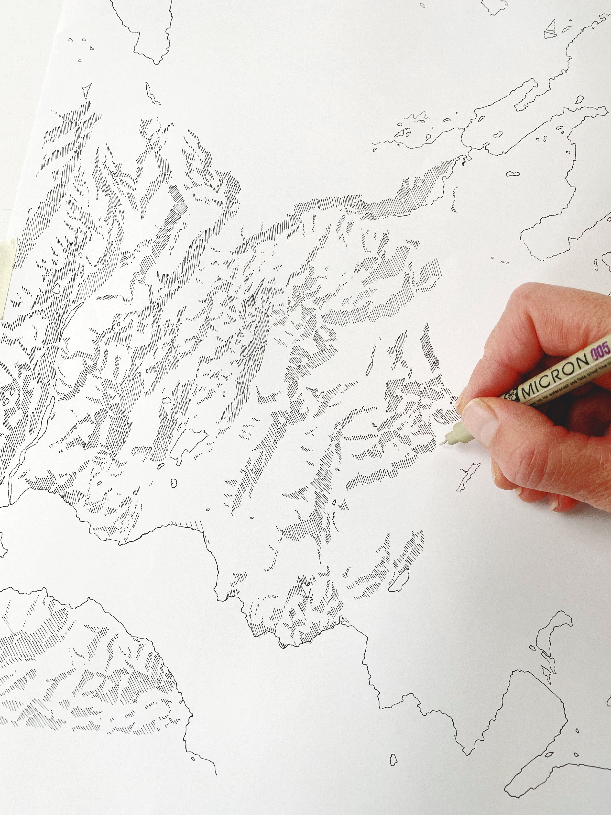 KODIAK Alaska Topographical Map Drawing: PRINT