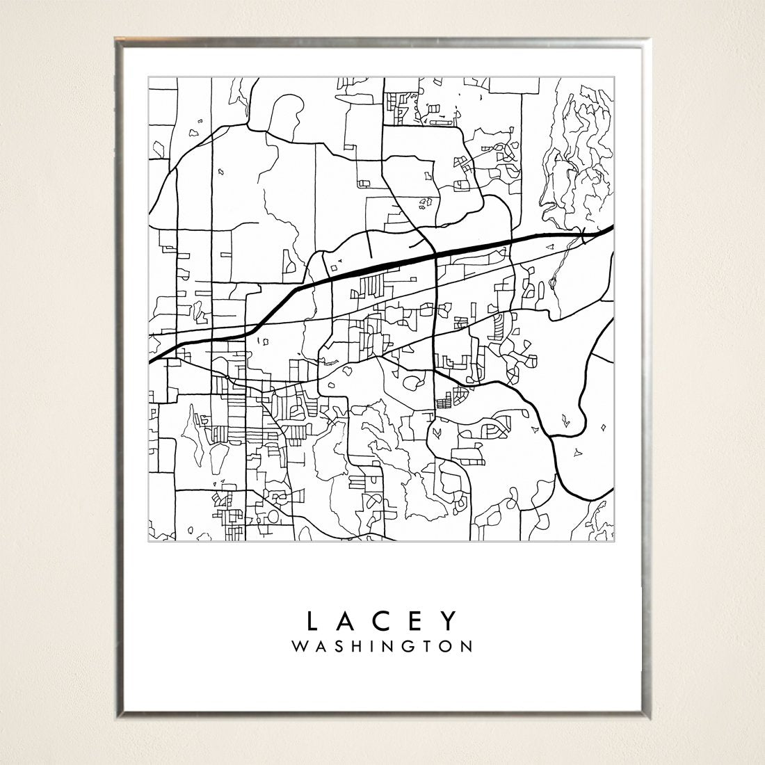 LACEY Washington City Lines Map: PRINT