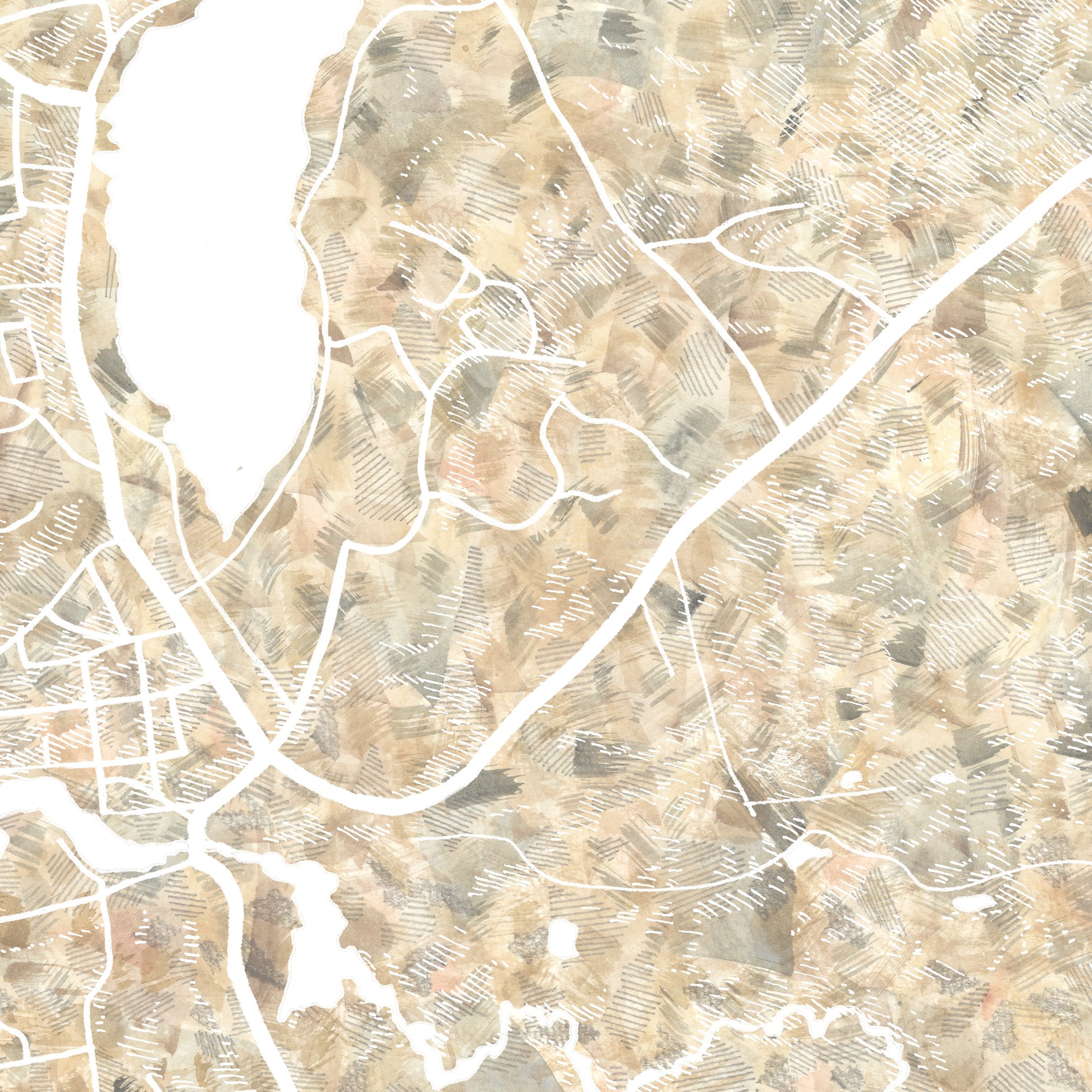 LAKE PLACID New York Urban Fabrics City Map: PRINT