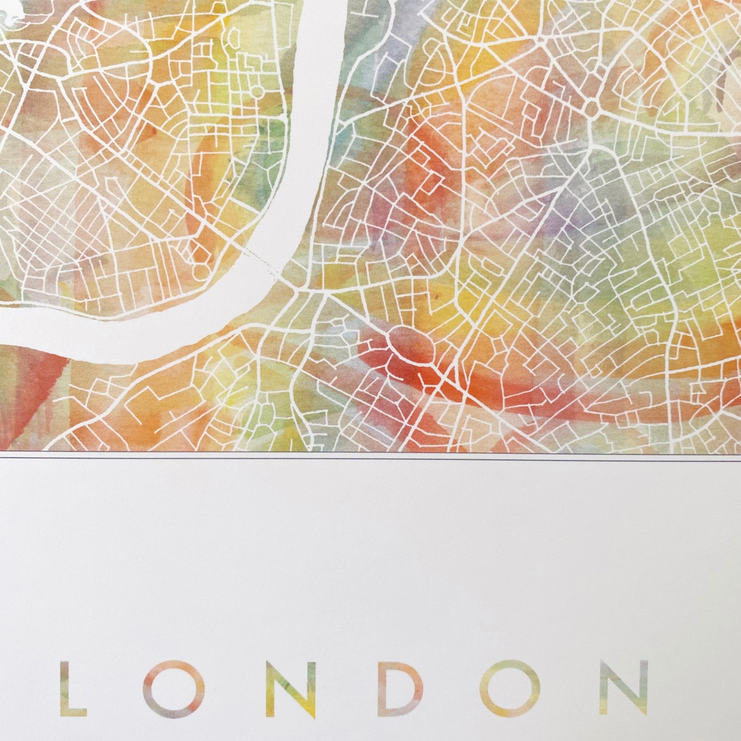 LONDON Pride Rainbow Watercolor Map: PRINT