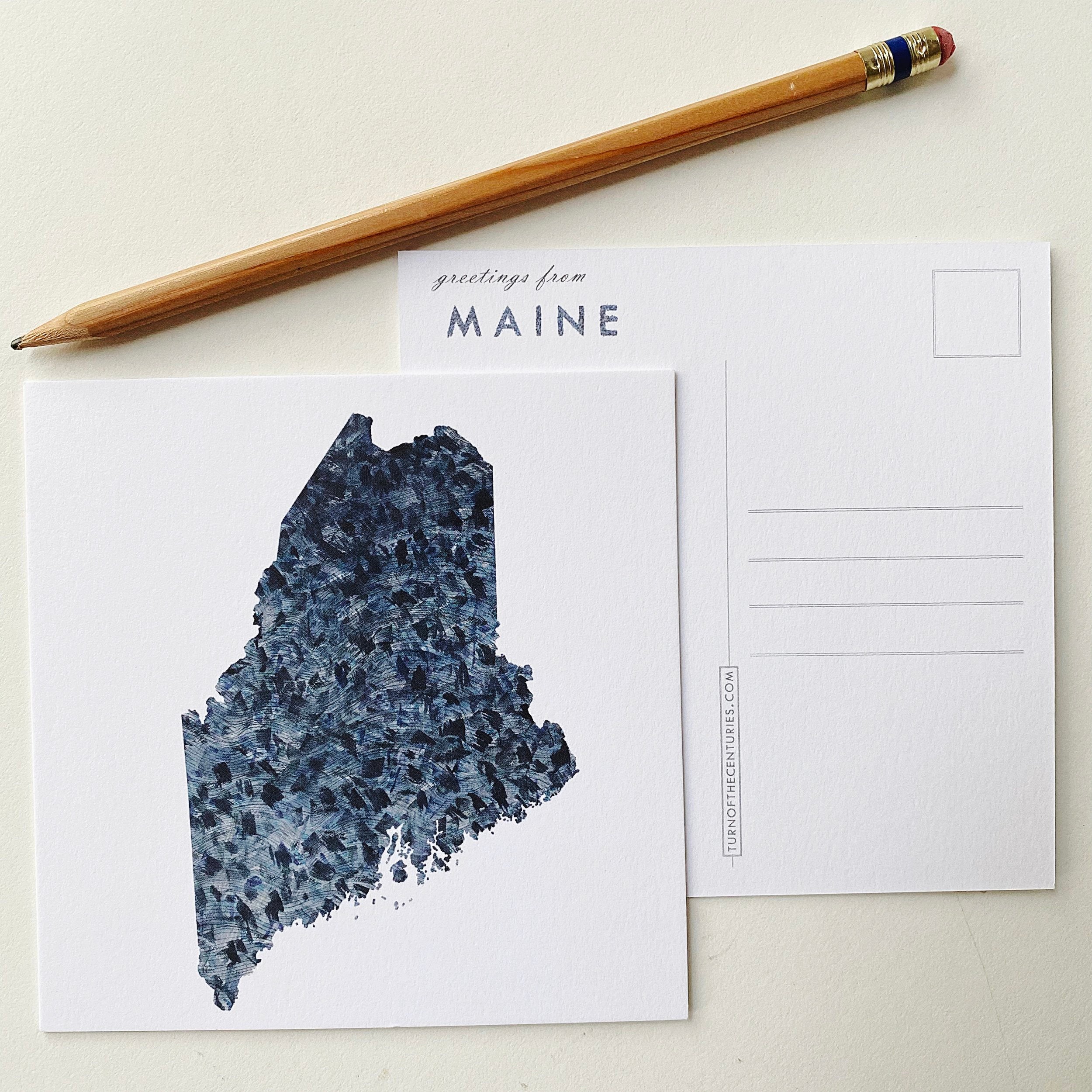 MAINE State Map Postcard