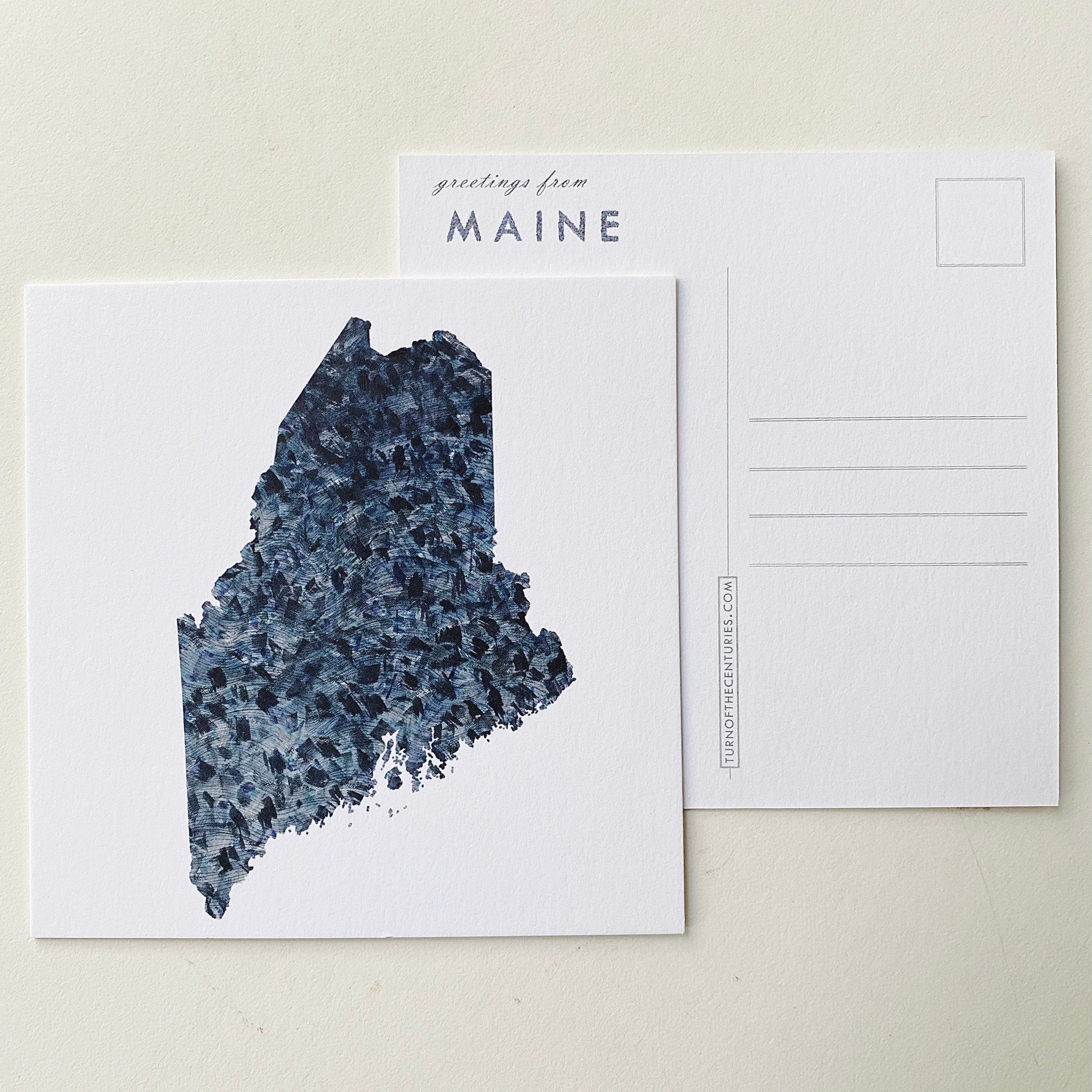 MAINE State Map Postcard