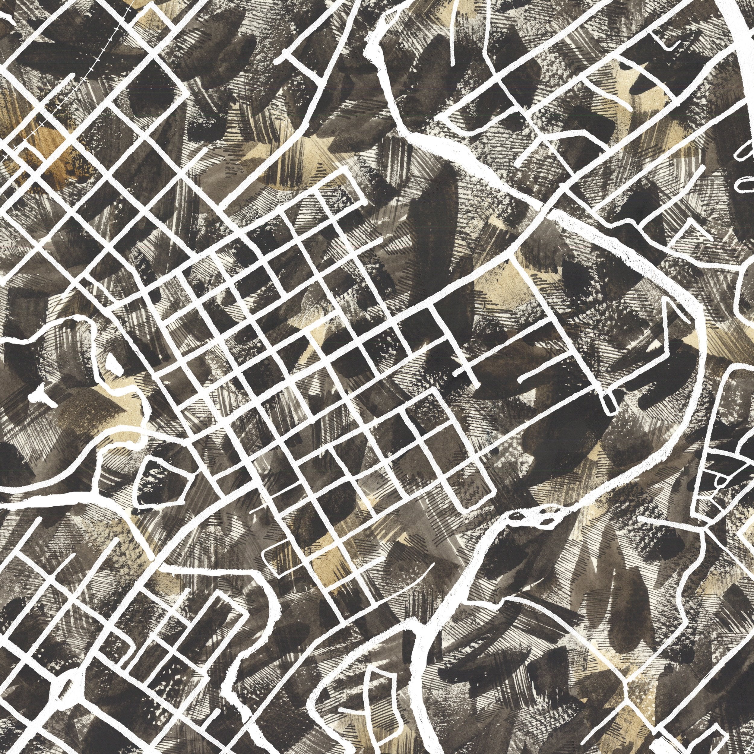 NEW BRAUNFELS Urban Fabrics City Map: PRINT
