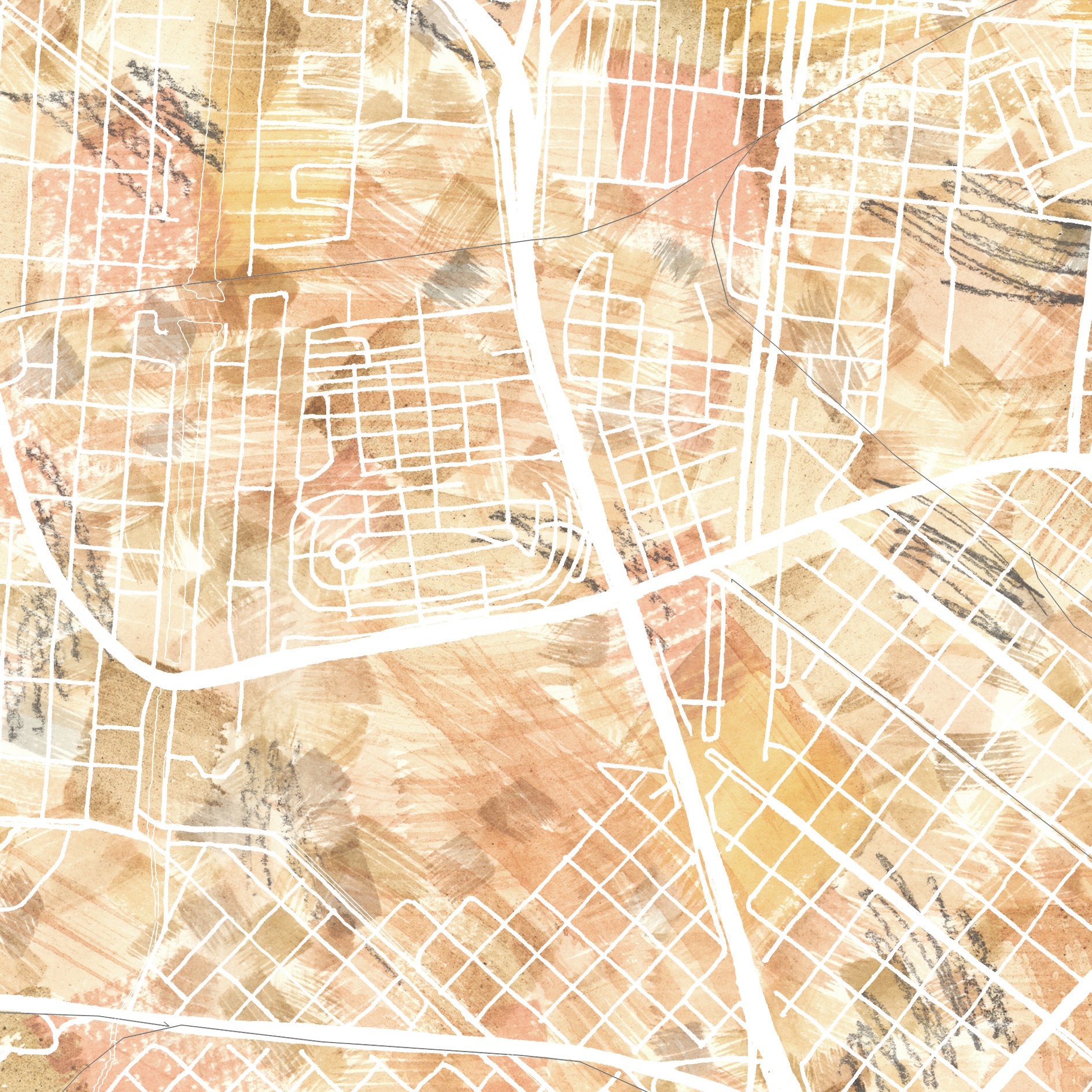 NEW ORLEANS Urban Fabrics City Map: PRINT