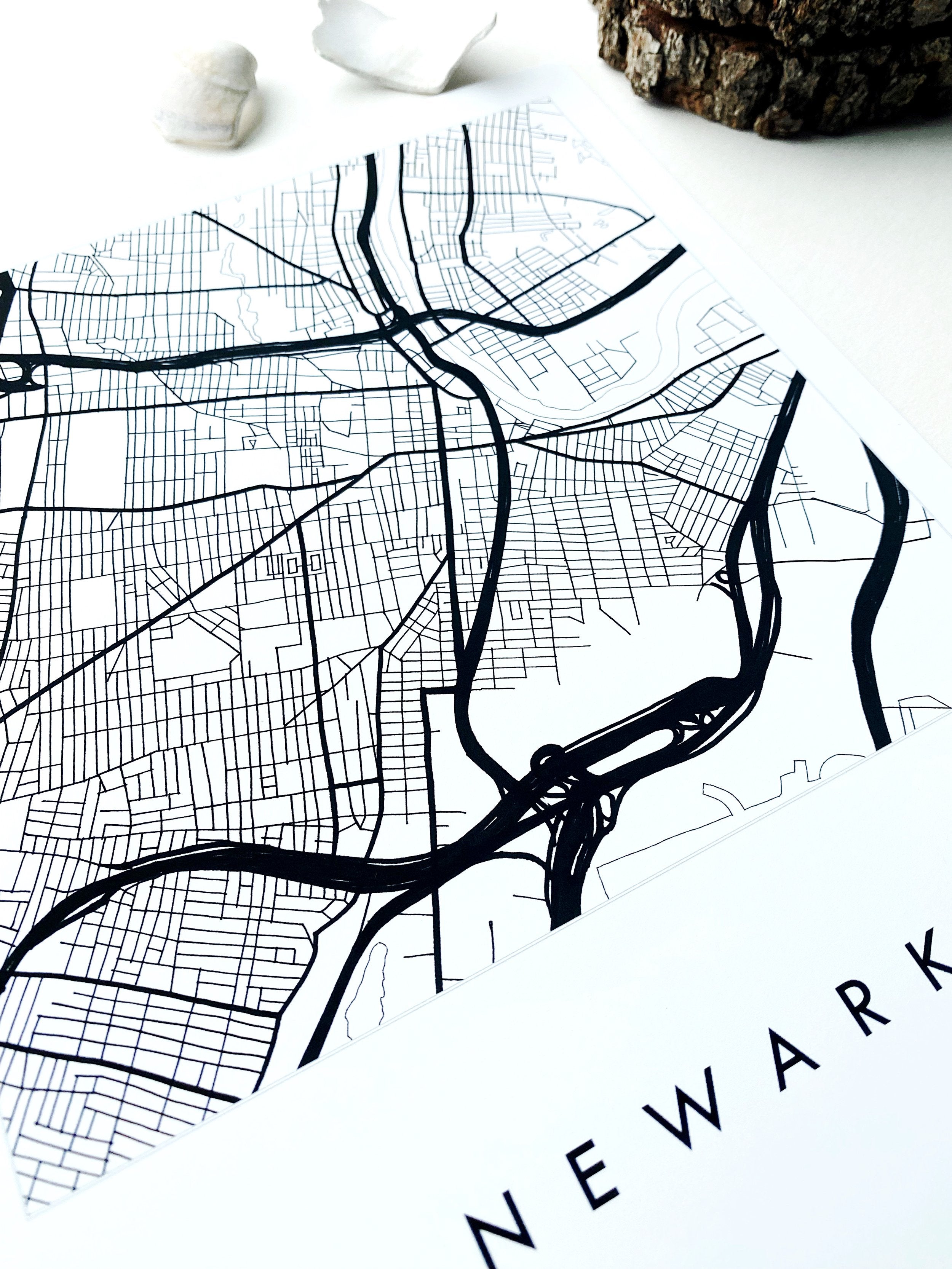 NEWARK City Lines Map: PRINT